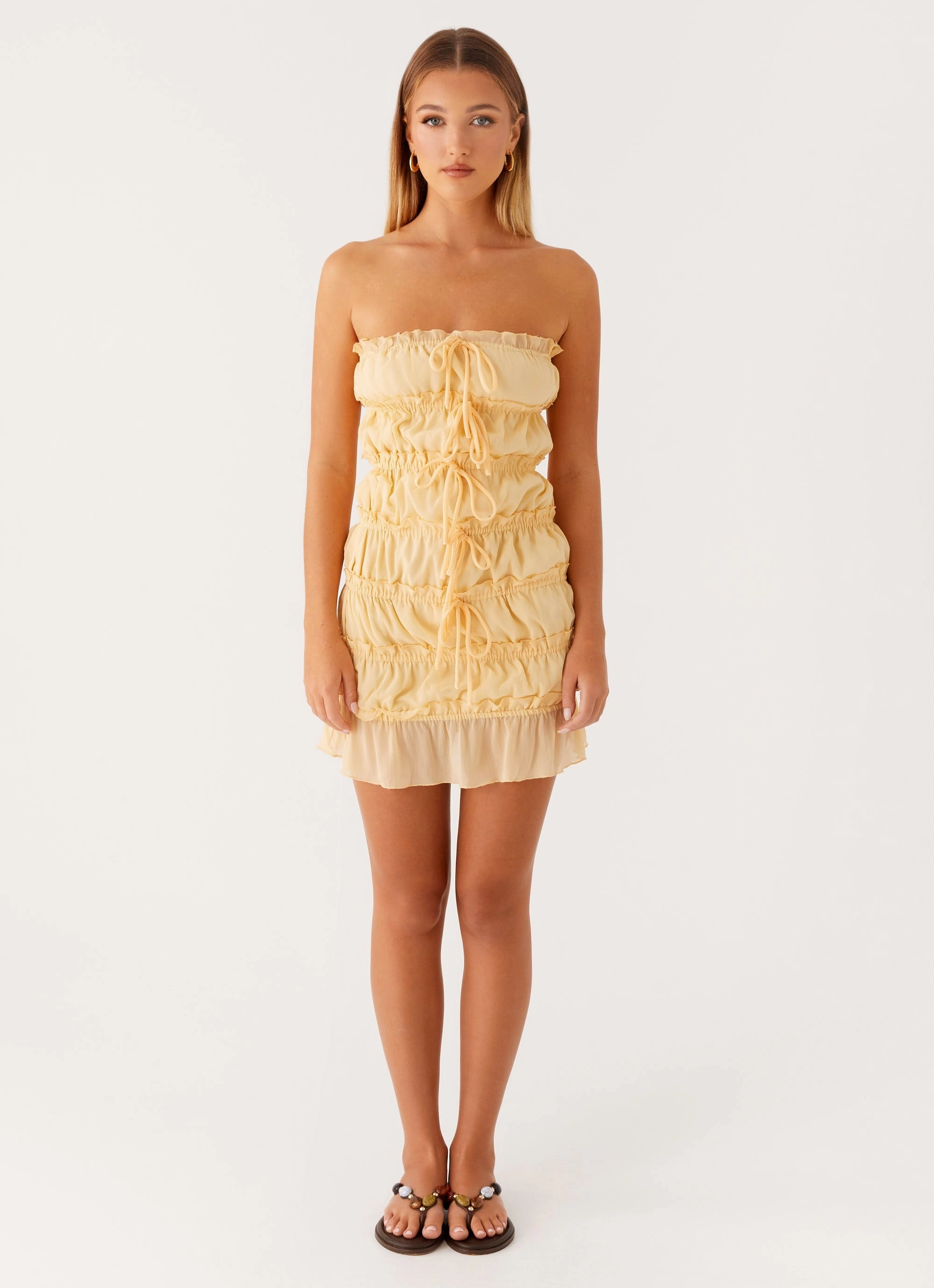 Heat Dissipating Fabric Easy Motion Kylan Mini Dress - Apricot