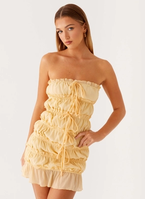 Kylan Mini Dress - Apricot Minimalist fashion Soft Finish