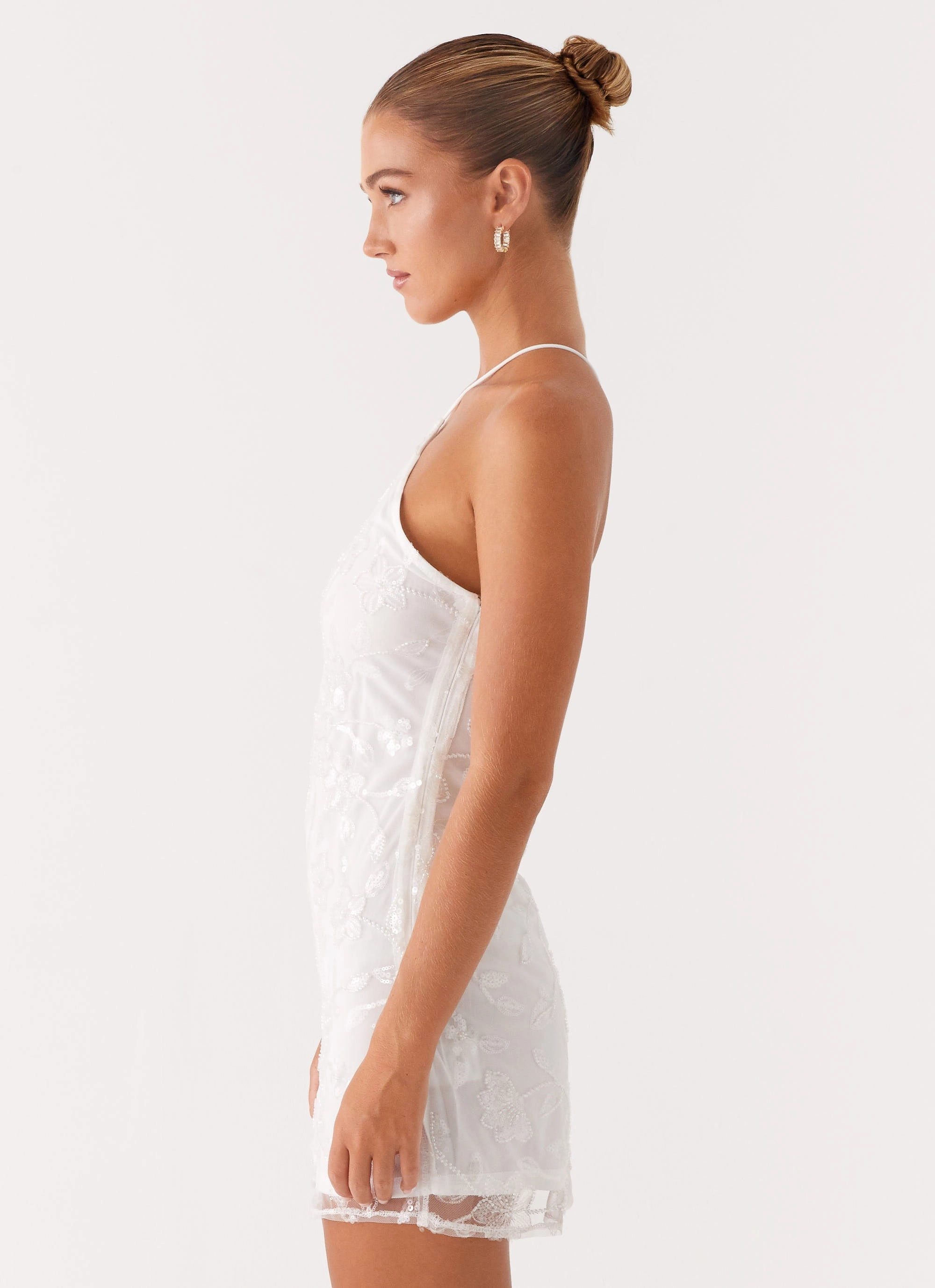 Global Inspiration Rumi Beaded Mini Dress - White