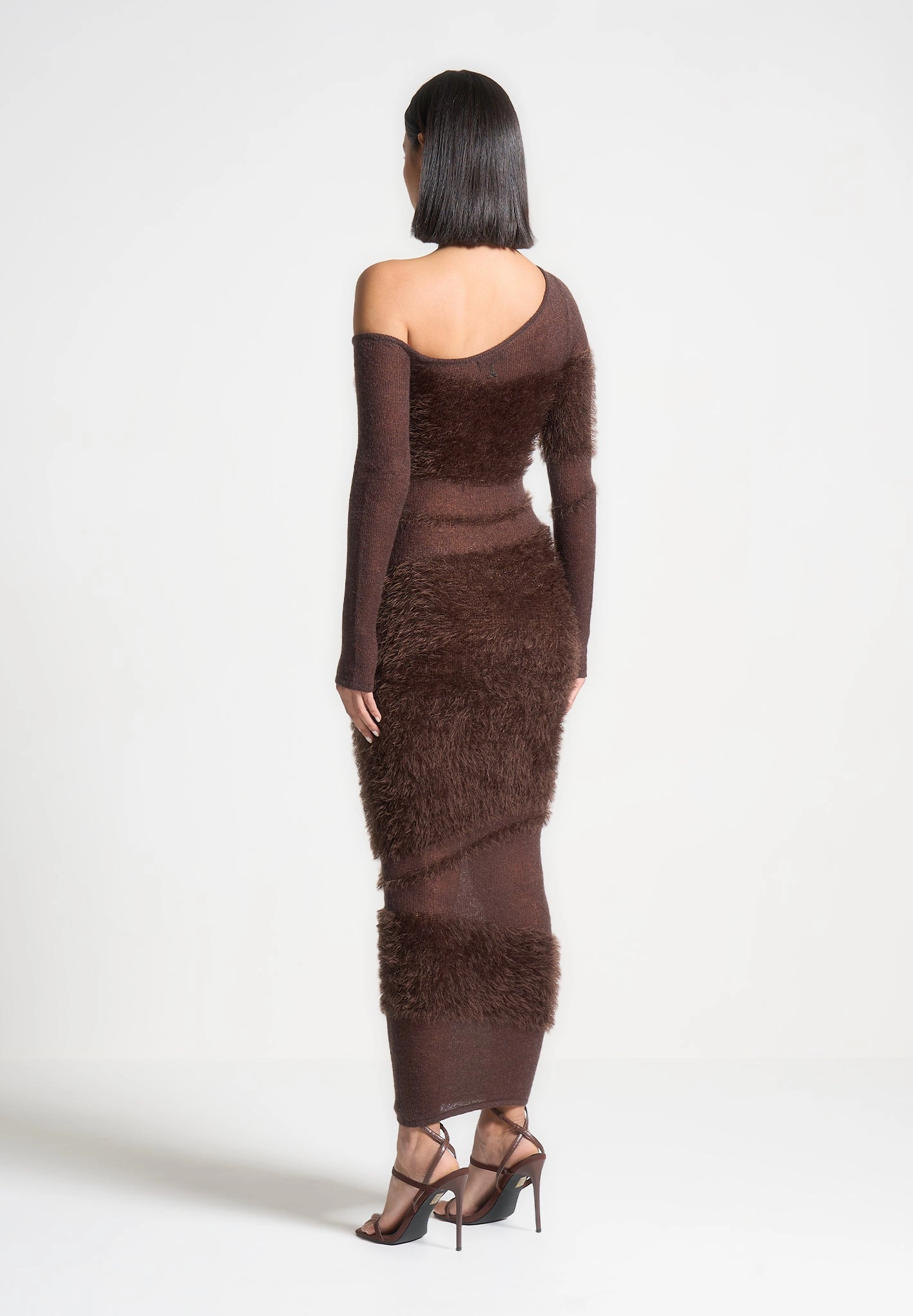 Street Vibe Off Shoulder Knitted Maxi Dress - Brown