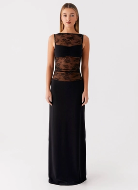 Wesley Maxi Dress - Black Work Ready Draped Layer