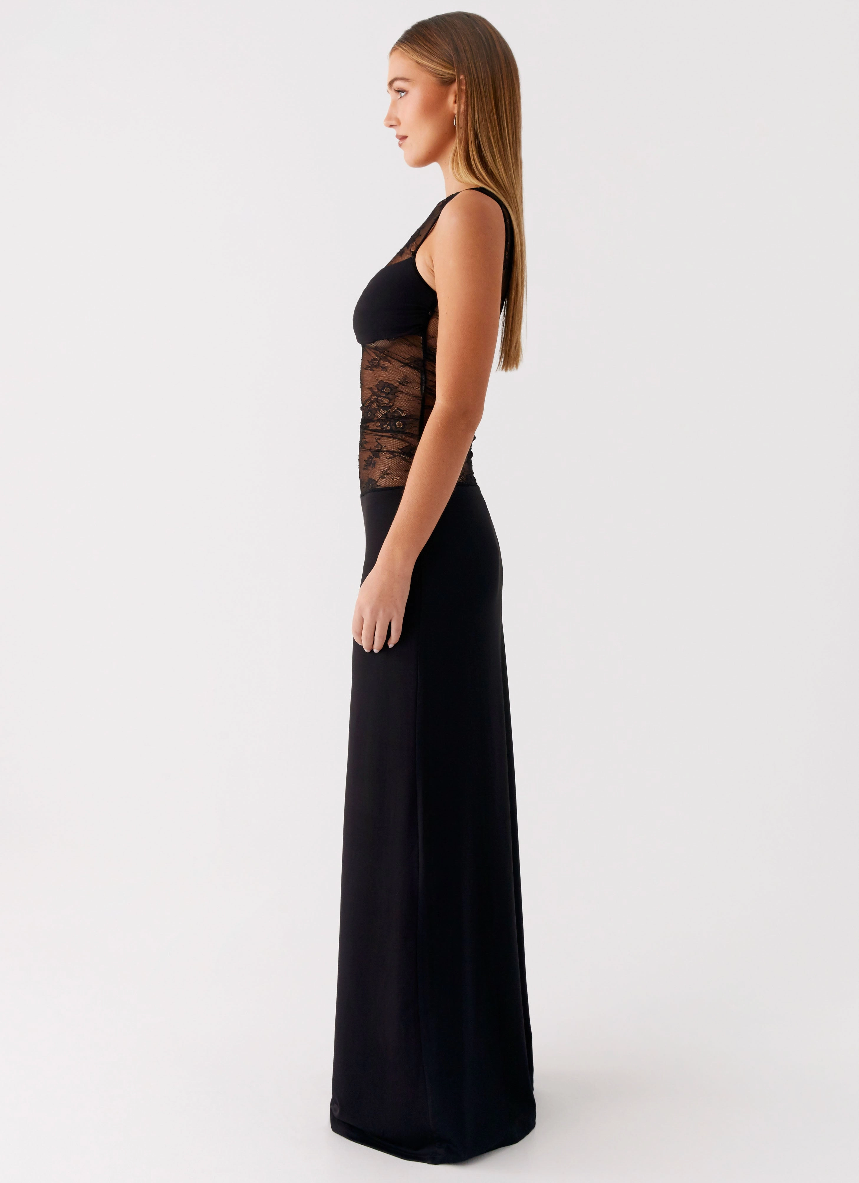 Edge Detail Wesley Maxi Dress - Black