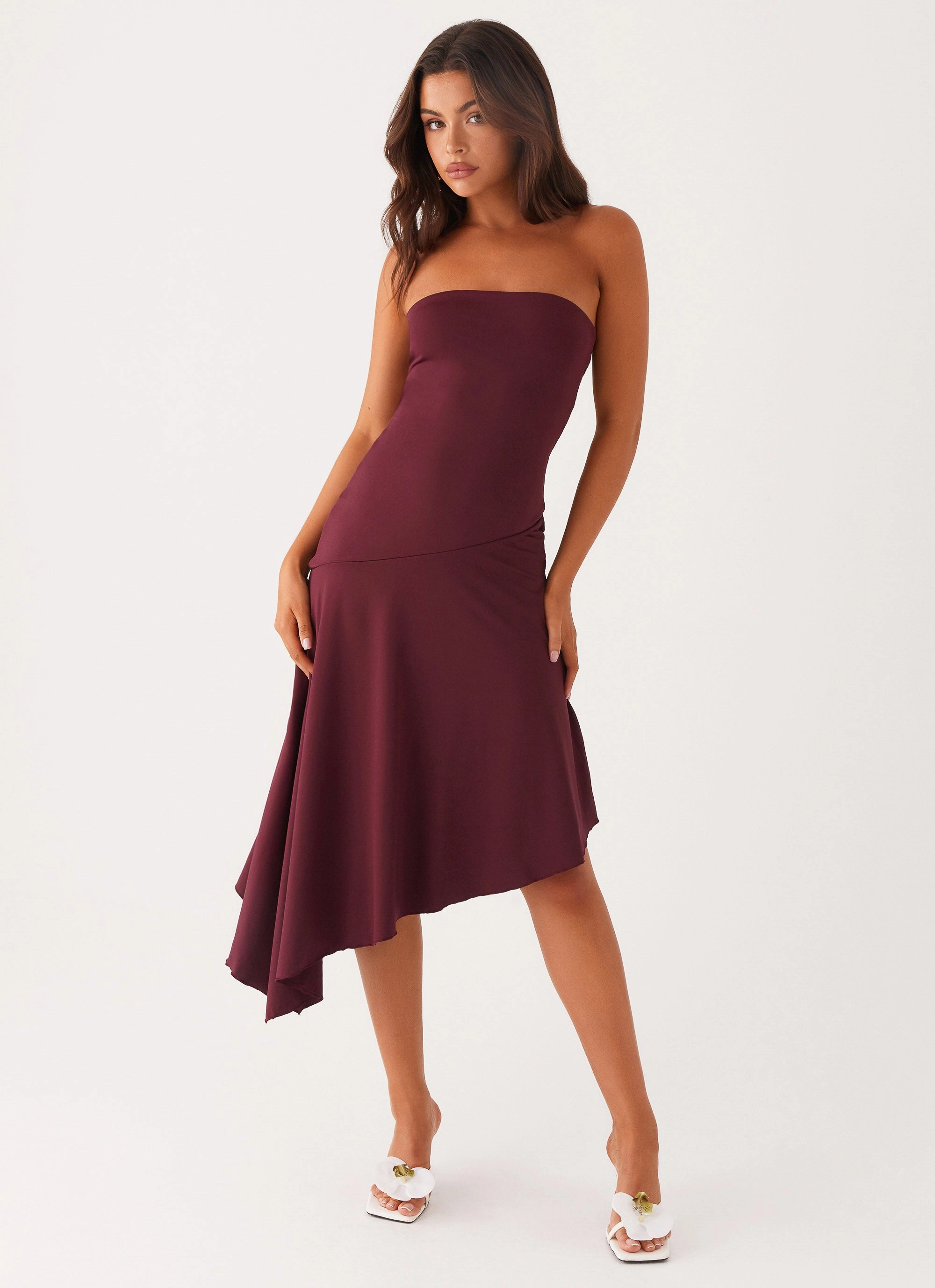 Mature Glam Heart Tone Juliana Midi Dress - Mulberry