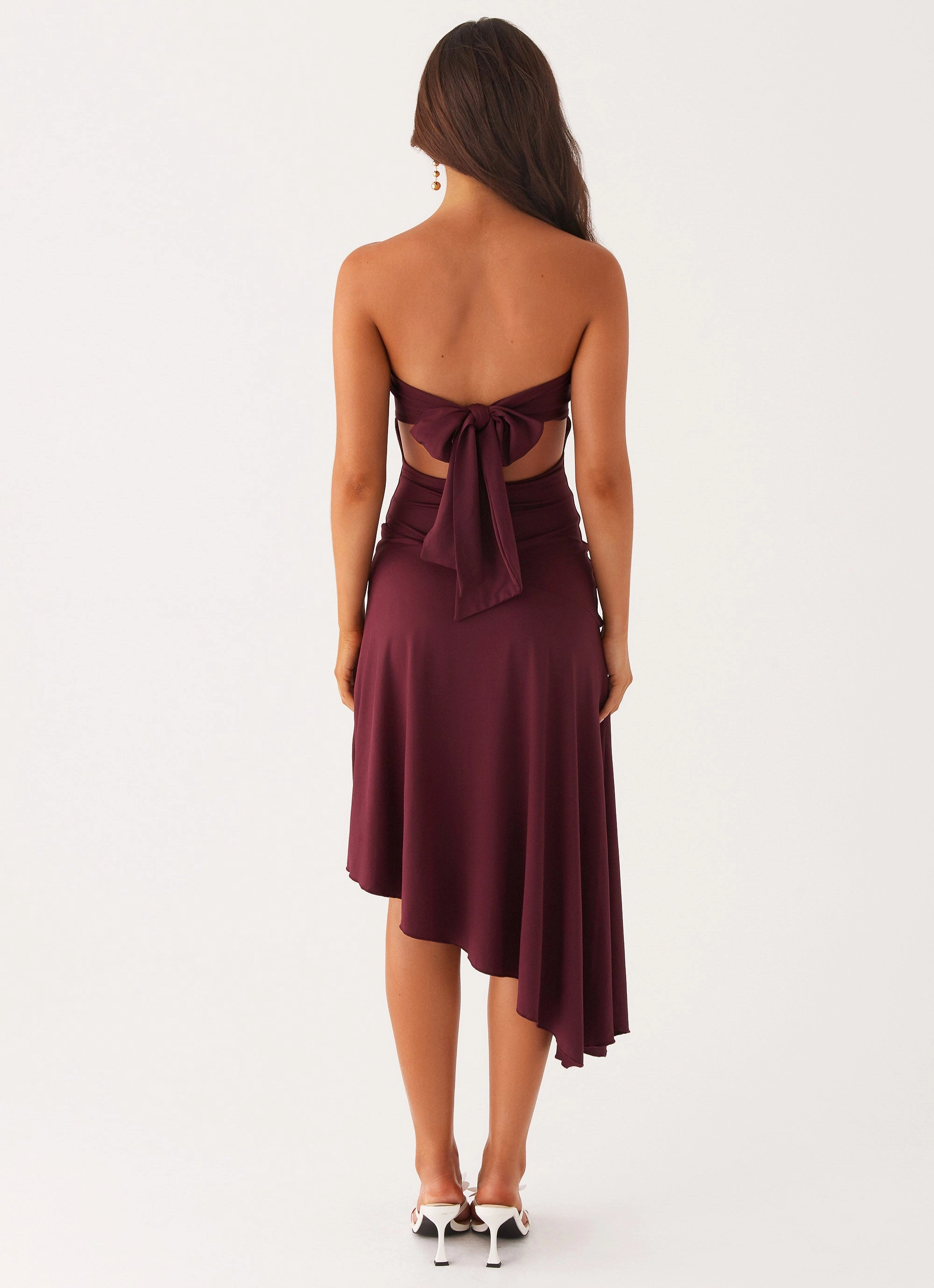 Juliana Midi Dress - Mulberry Refined Line Peace View