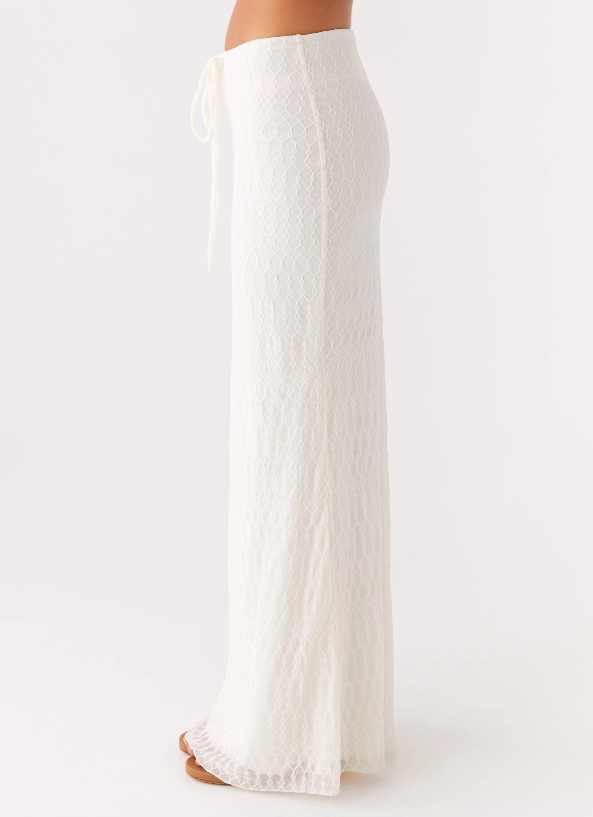 Blakely Maxi Skirt - Ivory Luxury Trim Cruise Attire