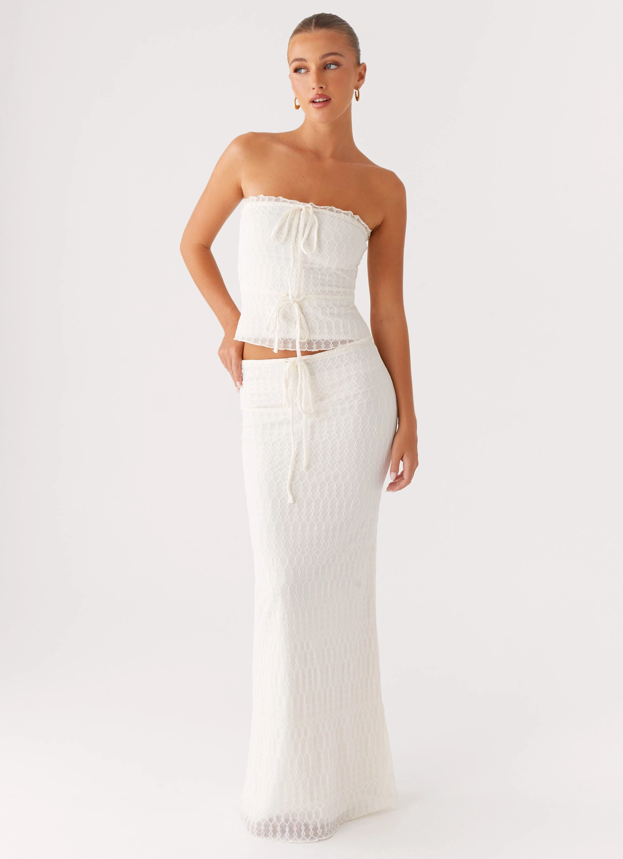 Crisp Fit Blakely Maxi Skirt - Ivory