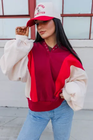 Grid Back Panel Emma Colorblock Sweatshirt