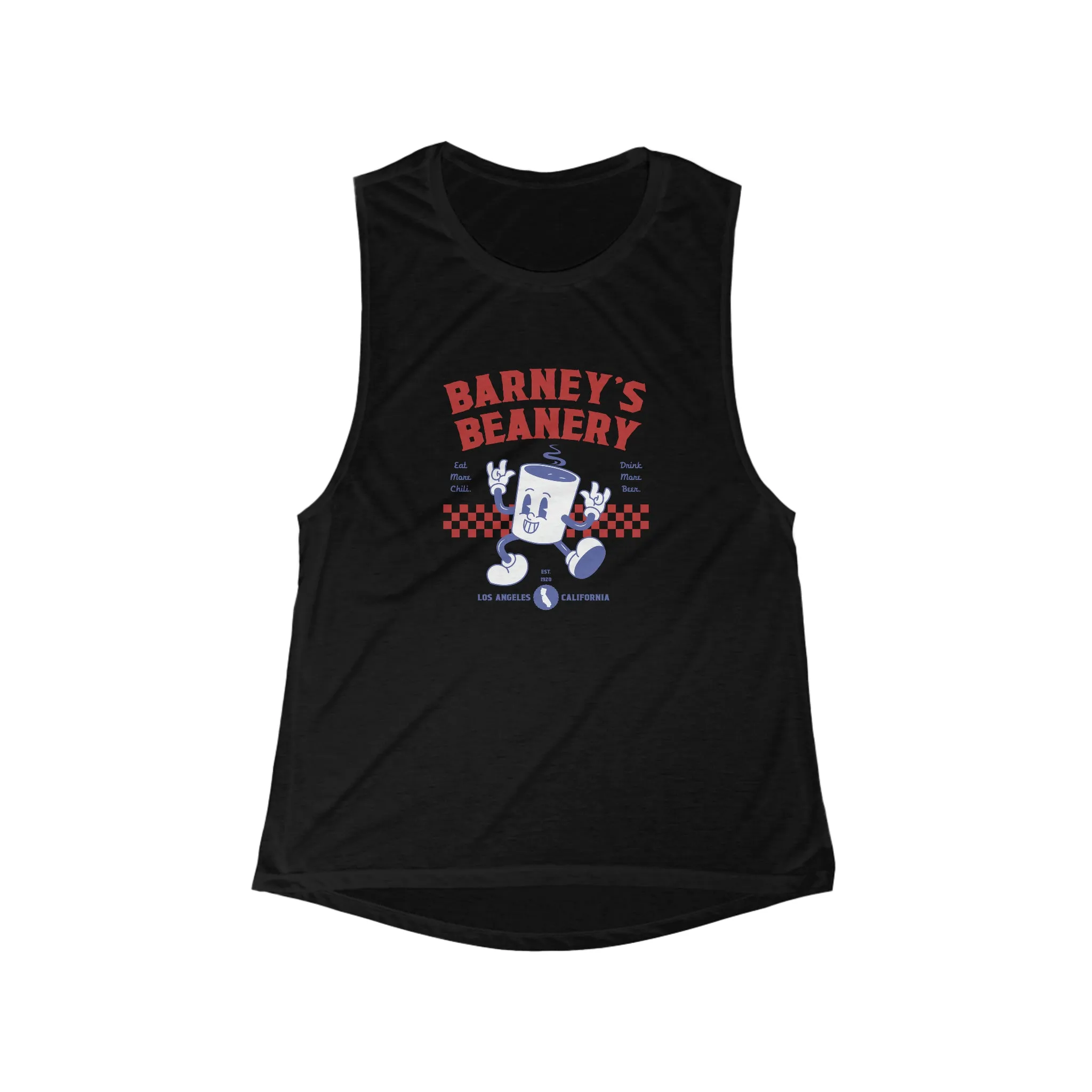 Eat More Chili | BARNEY'S BEANERY - Women's Flowy Scoop Muscle Tank
