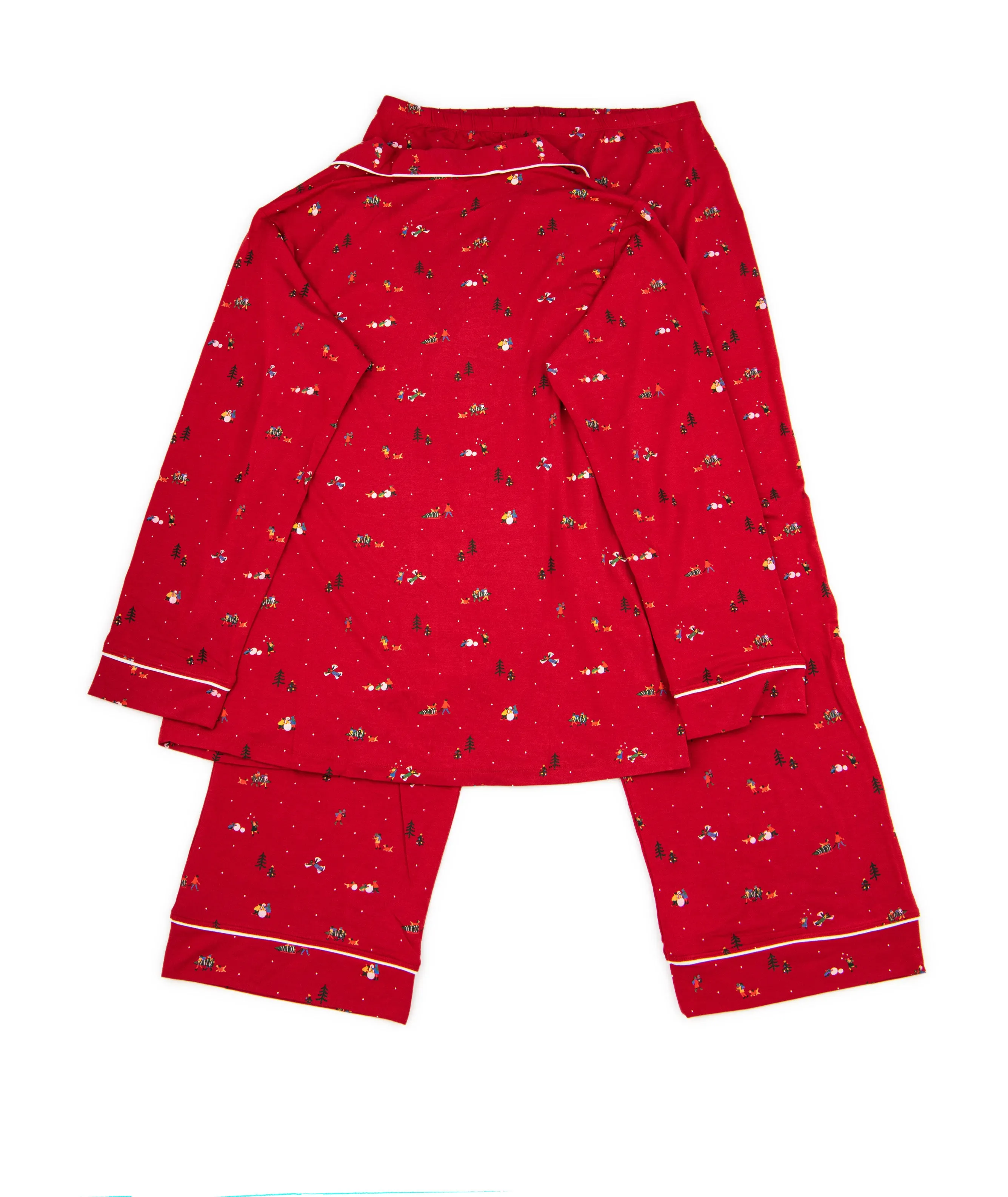 Eberjey Women Gisele Printed Long PJ Set Winter Wonderland