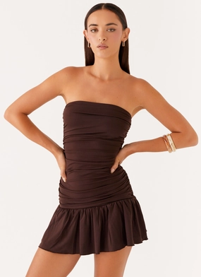 Eclair Mini Dress - Chocolate Sheer Look All-day style