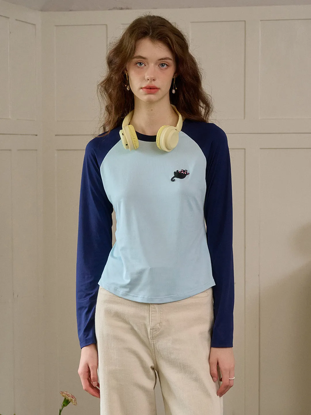 ??Final Sale??Christy Round Neck Embroidered Top Bluesign Approved Material