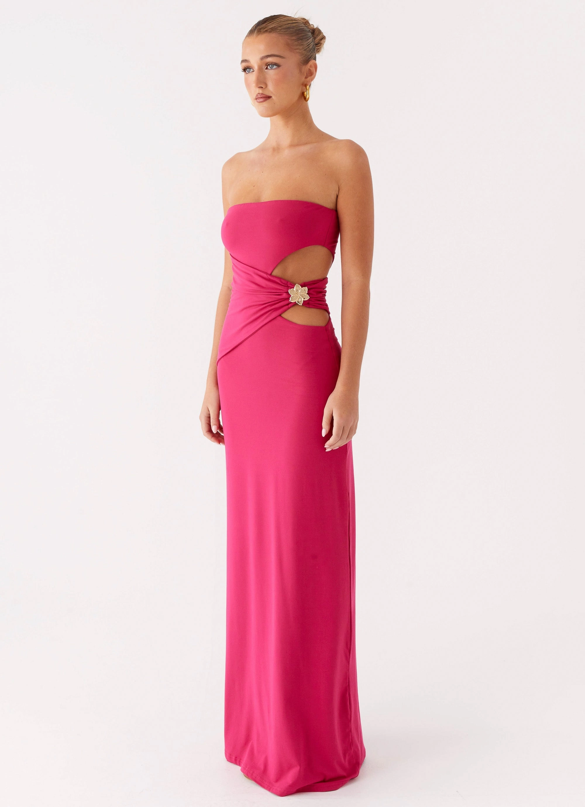 Contemporary Style Adjustable Straps Anetta Maxi Dress - Fuchsia