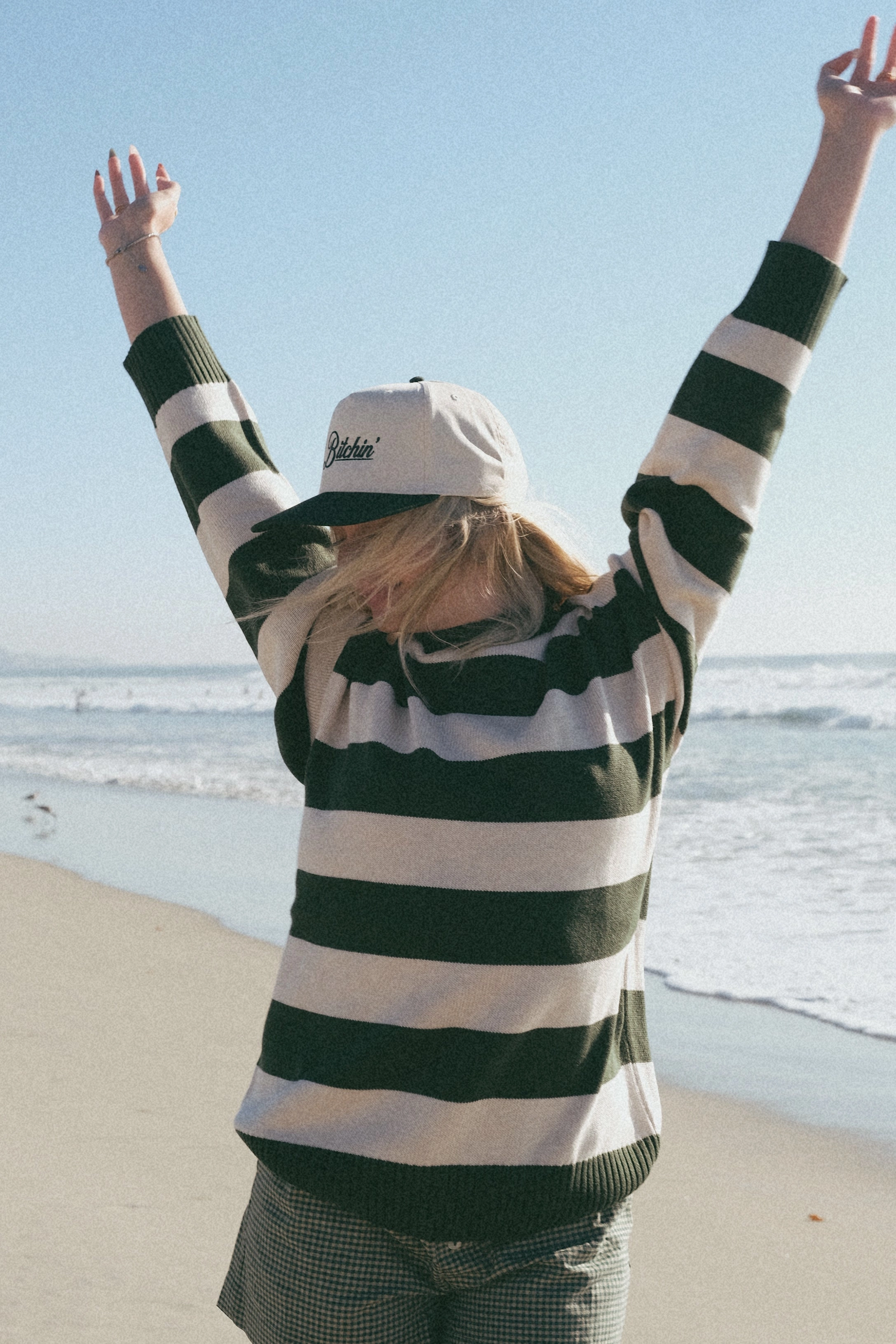 Evergreen Stripe Sweater Crisp Look Biodegradable Fiber Blend