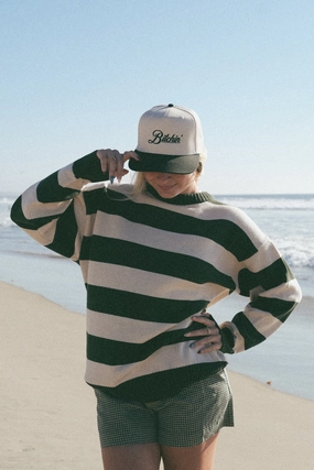 Pure Shape Recycled Polyester Blend Evergreen Stripe Sweater