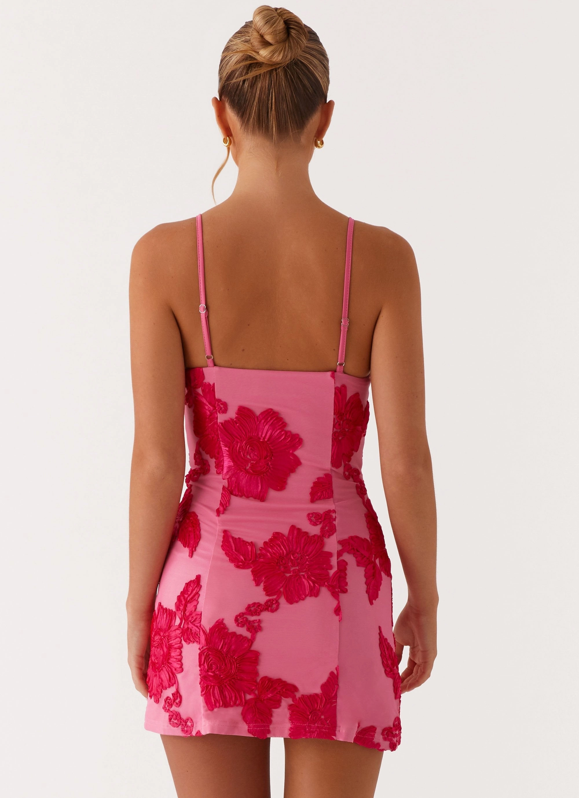 Alivia Mini Dress - Pink Contrast Panel Light Touch