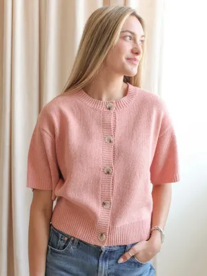 Beth Cardigan - Pink Eco Conscious Dye Process