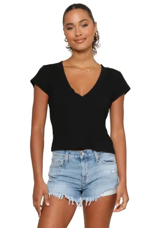 Bobby V Neck Tee Multi Directional Zipper Placement