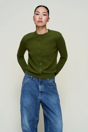 muted tone June Relaxed Wool Cardigan