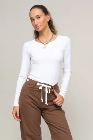 Comfortable Fabric Adjustable Hem Toggles Infinity Fitted Long Sleeve Tee