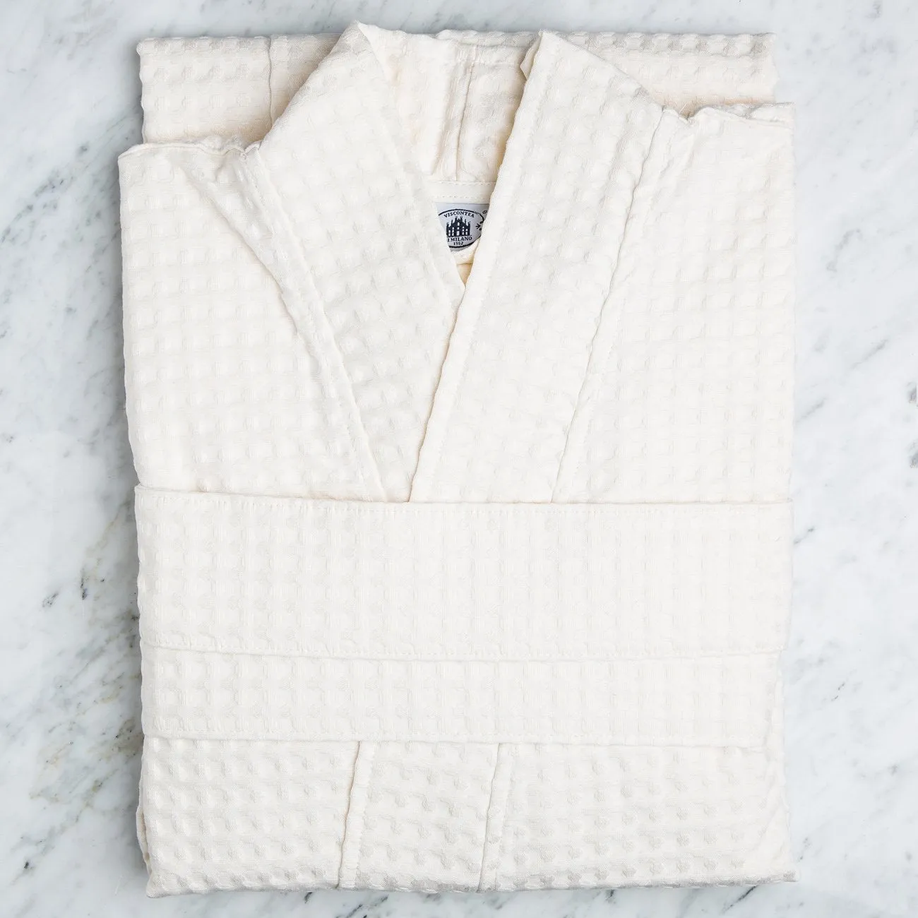 Ecru Waffle Kimono Robe (Small)