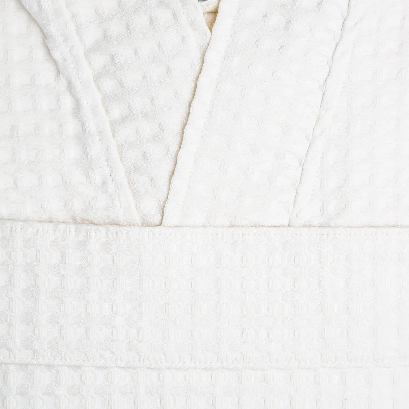 Ecru Waffle Kimono Robe (Small)