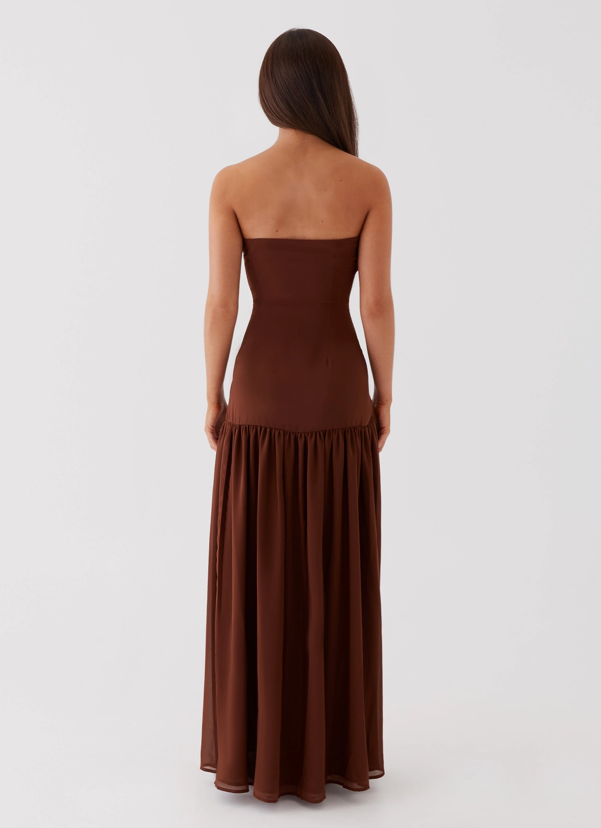 Eden Strapless Maxi Dress - Brown Casual Chic Wear