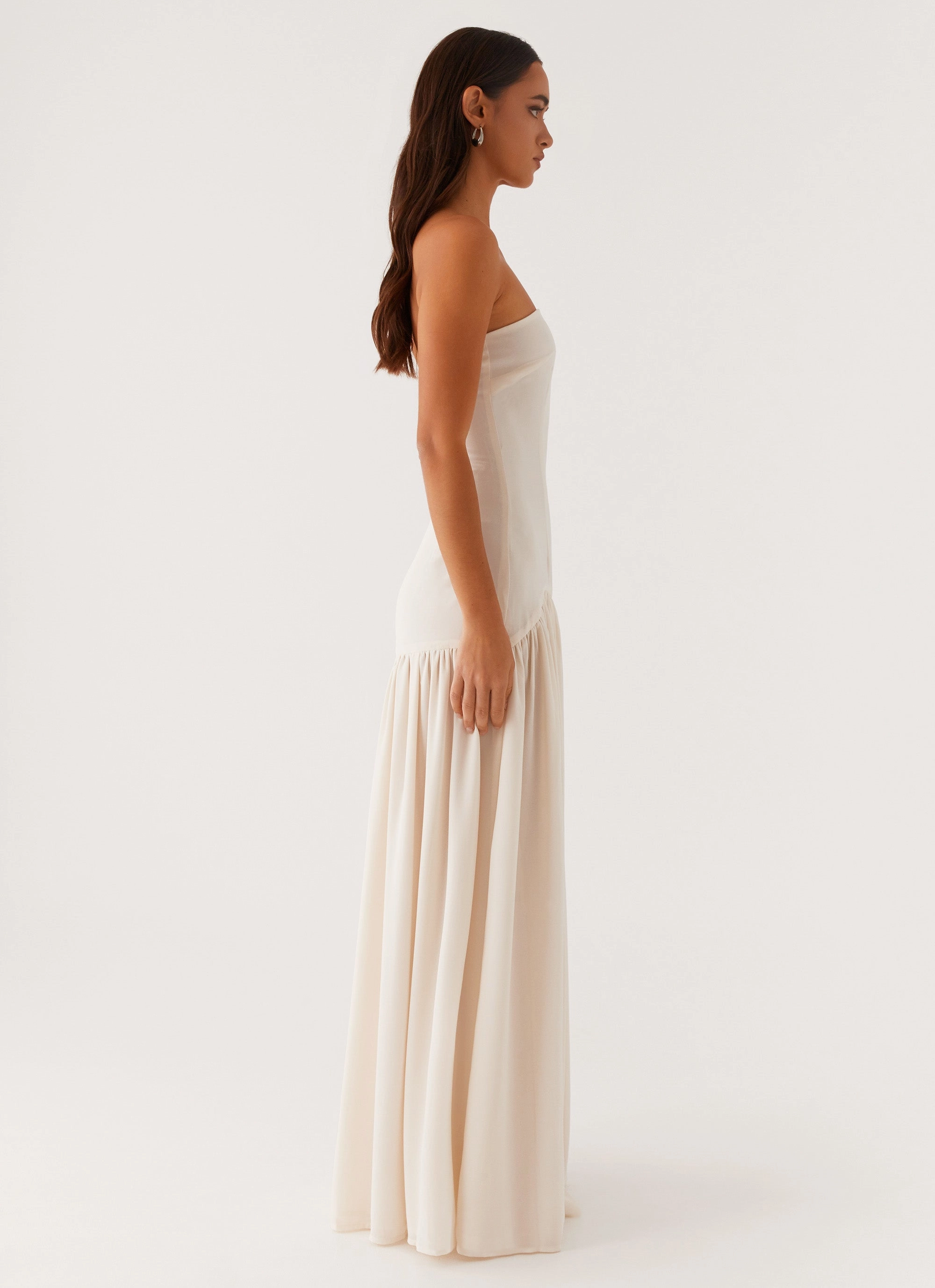 Low-Waist Eden Strapless Maxi Dress - Ivory
