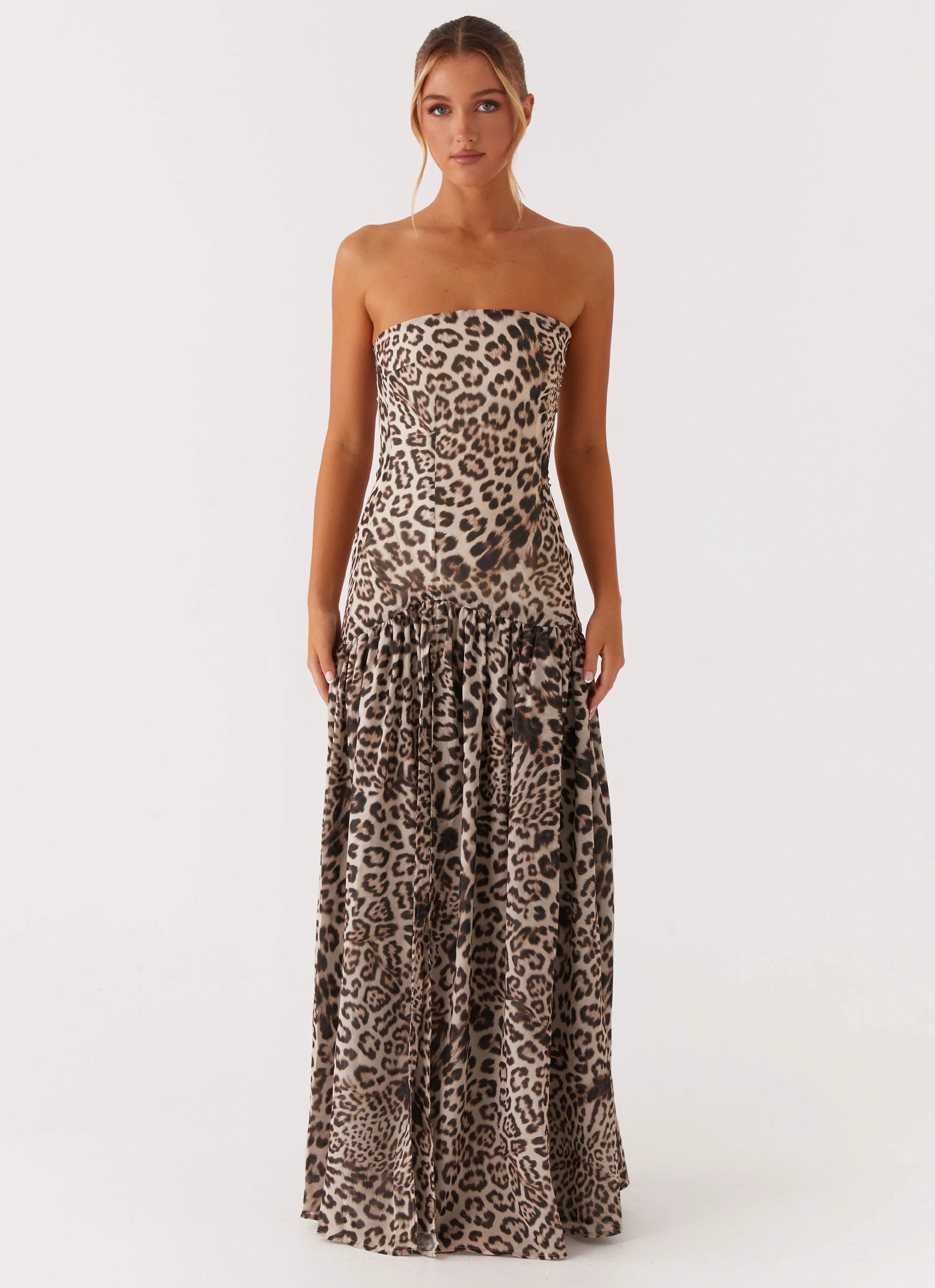 Eden Strapless Maxi Dress - Leopard MoistureWickingTechnology Kind Light