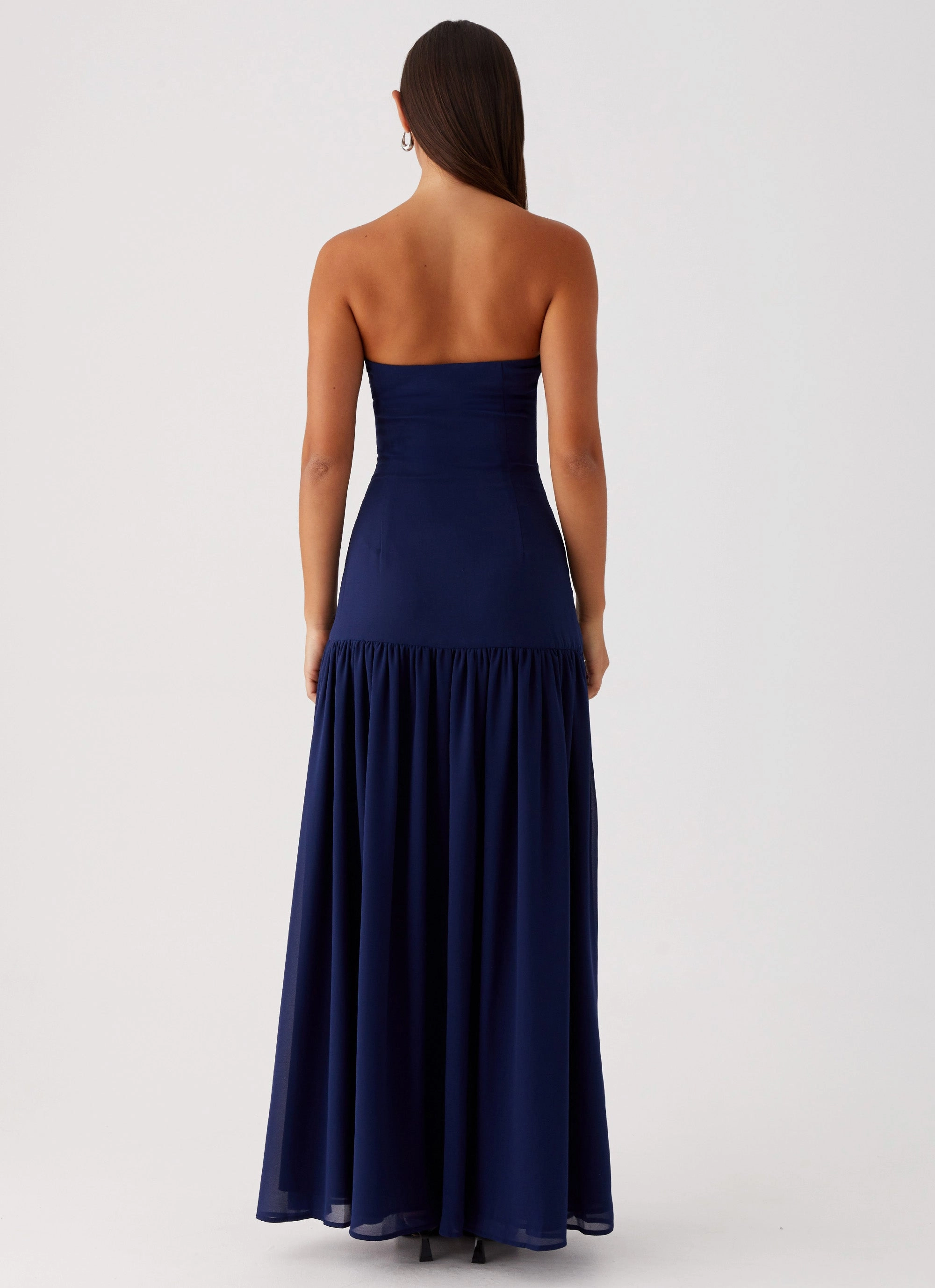 Eden Strapless Maxi Dress - Navy Cozy Vibe