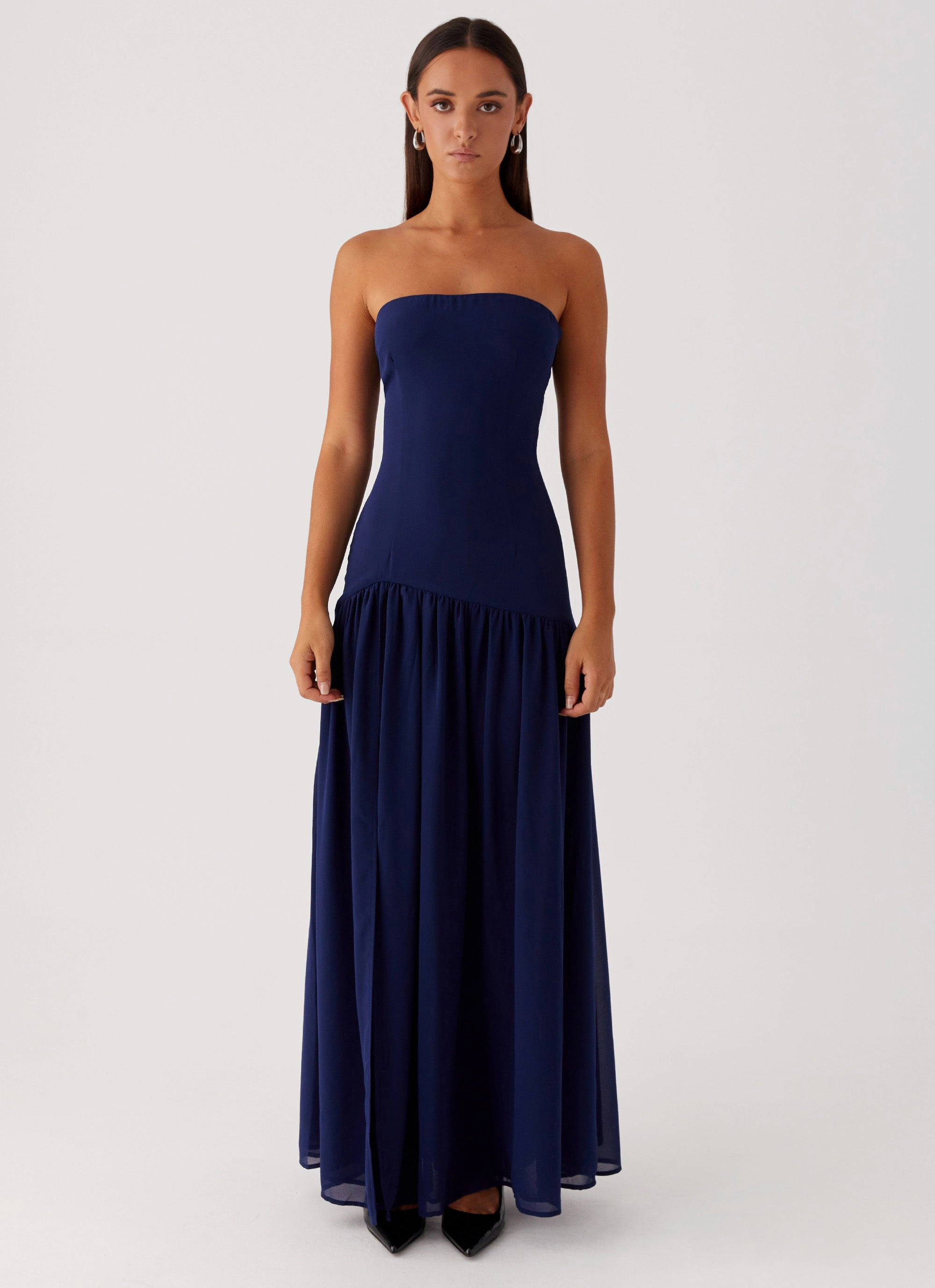 Eden Strapless Maxi Dress - Navy Minimalist Layering