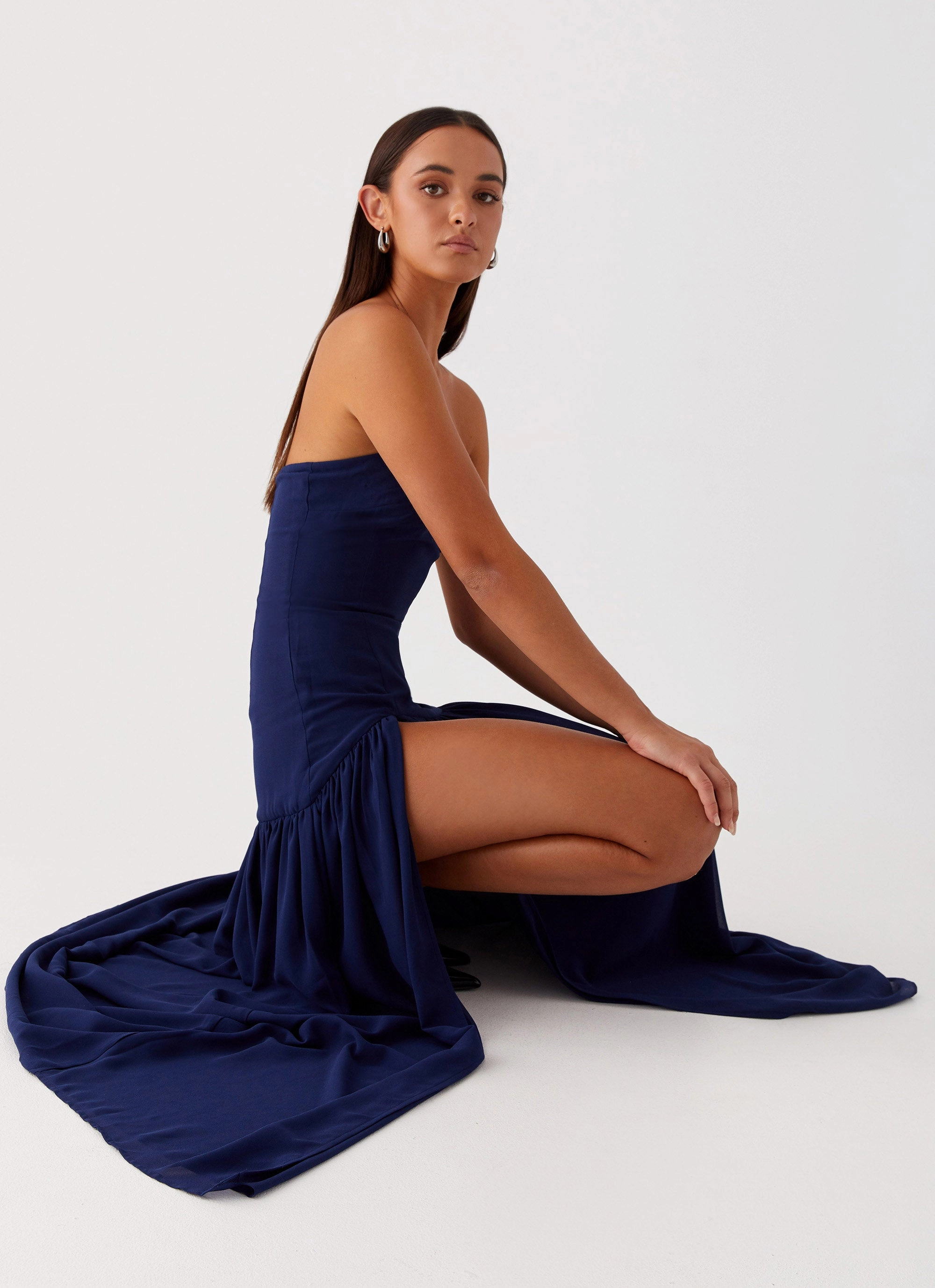 Garden Scene Eden Strapless Maxi Dress - Navy