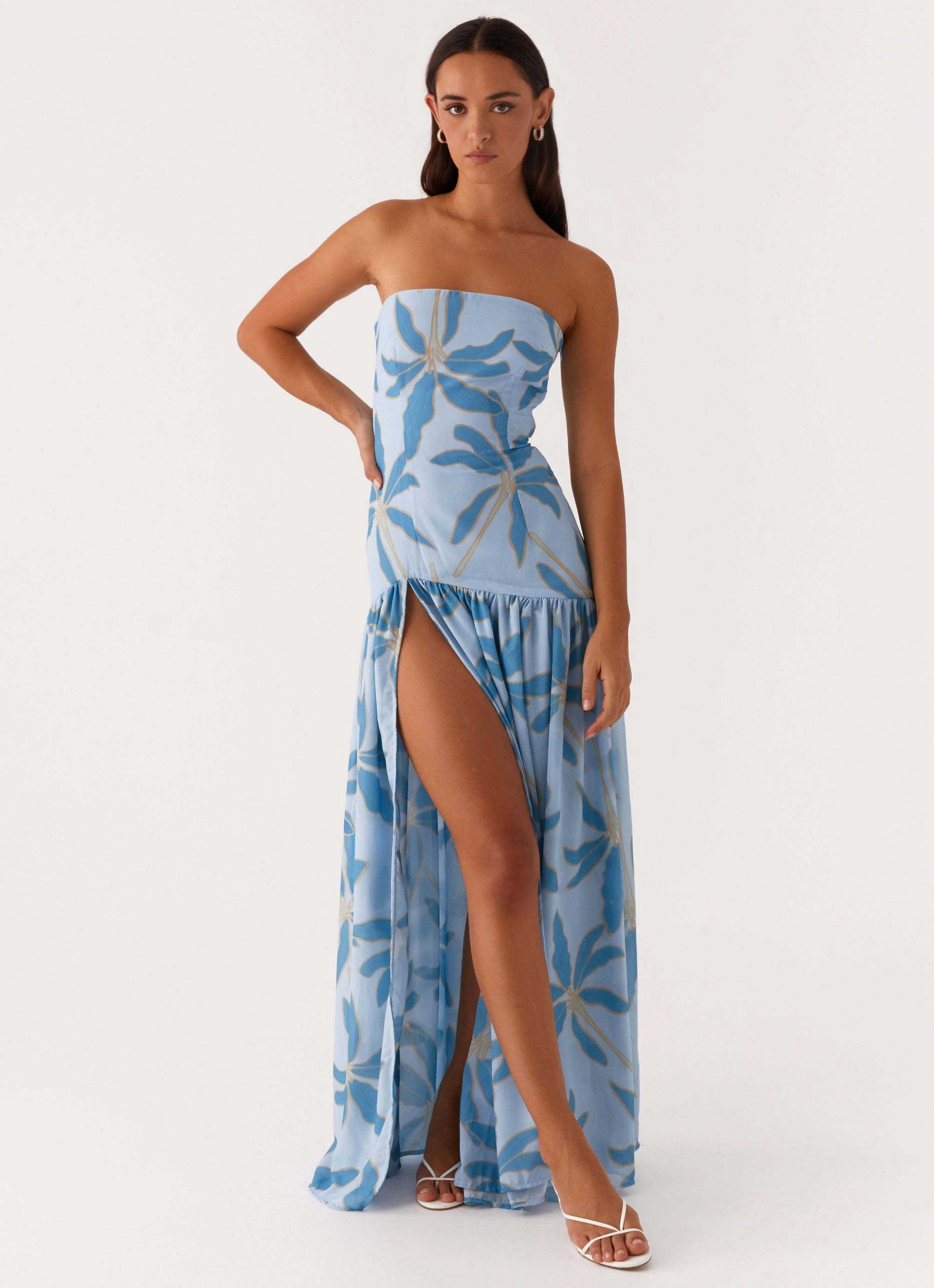 Sleek Layer Eden Strapless Maxi Dress - Opulent Blue