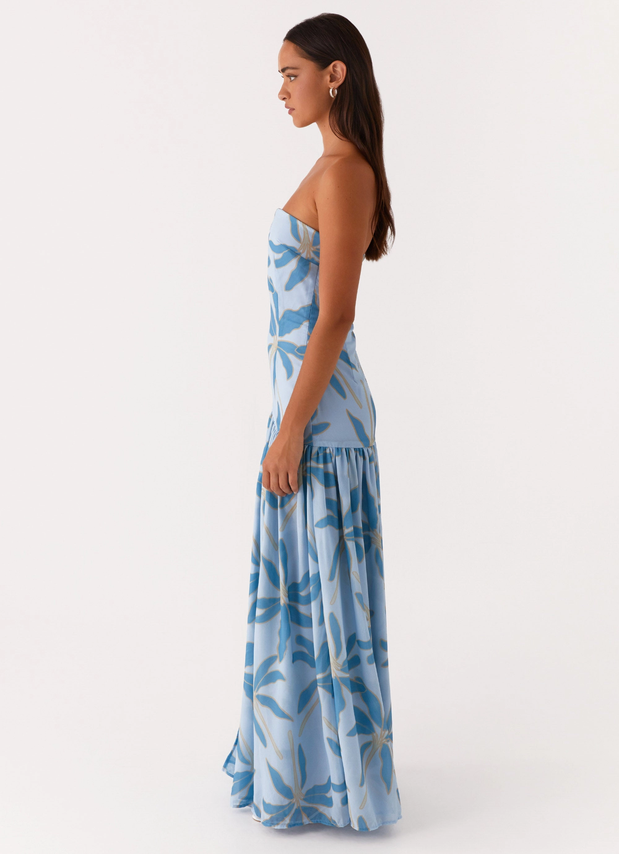 Quilted-Lining Eden Strapless Maxi Dress - Opulent Blue