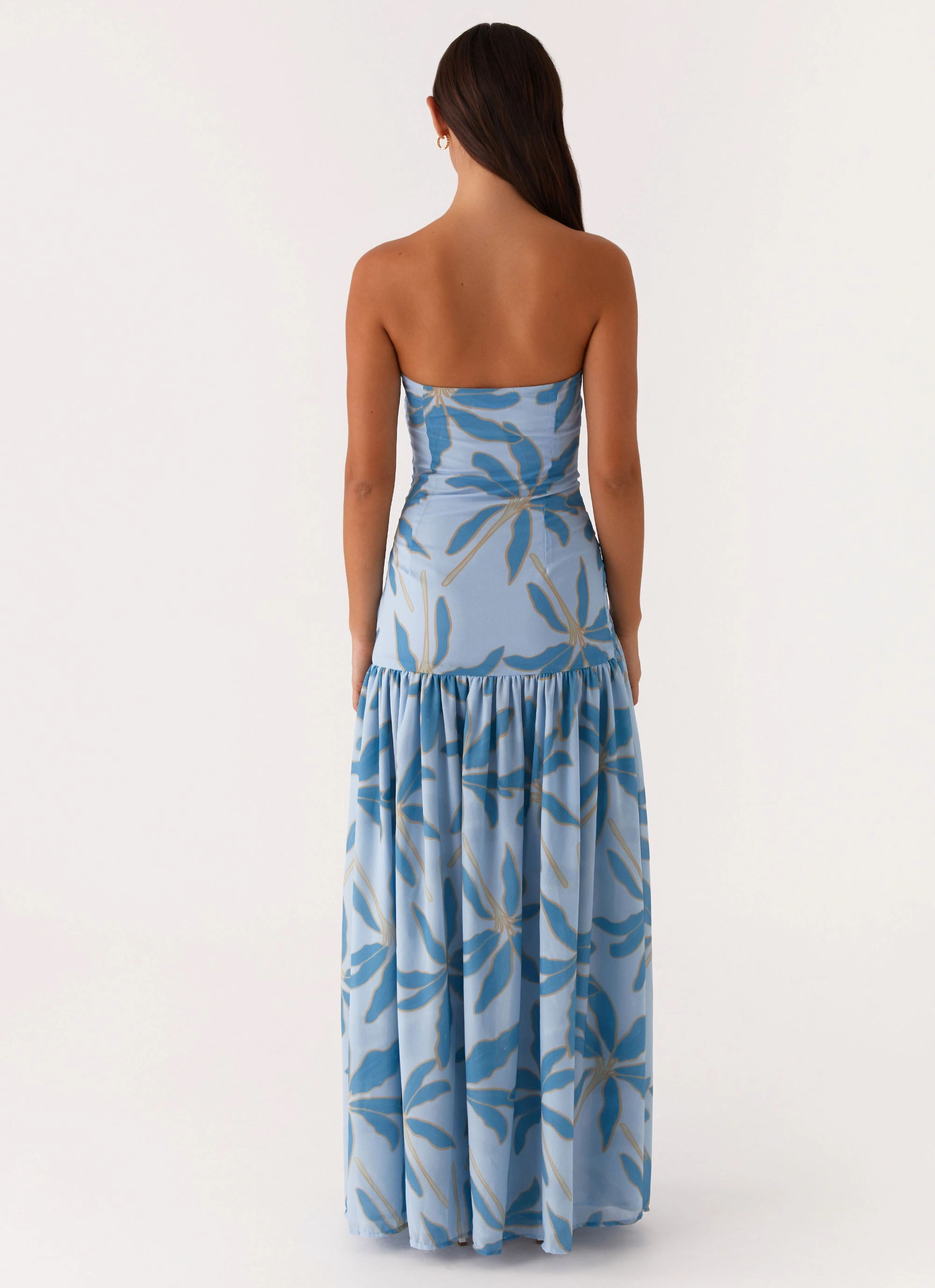 Glamorous look Bold Style Eden Strapless Maxi Dress - Opulent Blue
