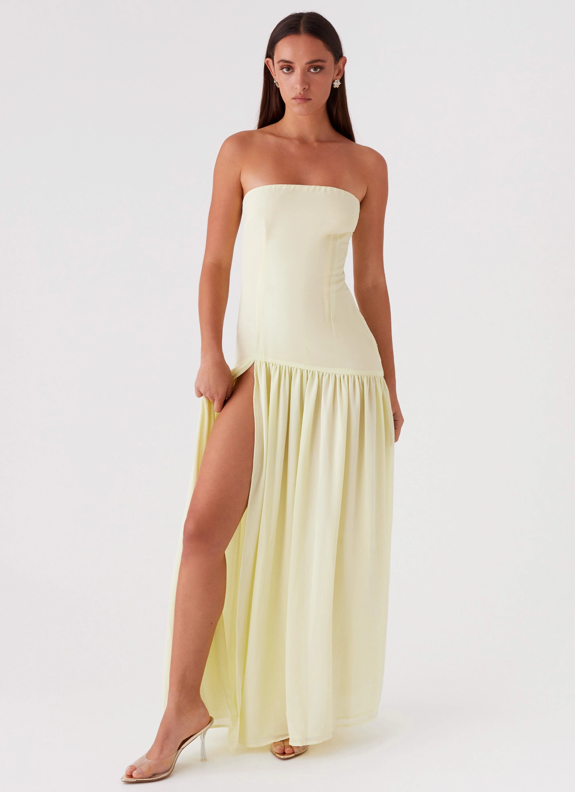 Eden Strapless Maxi Dress - Yellow Smart Layering