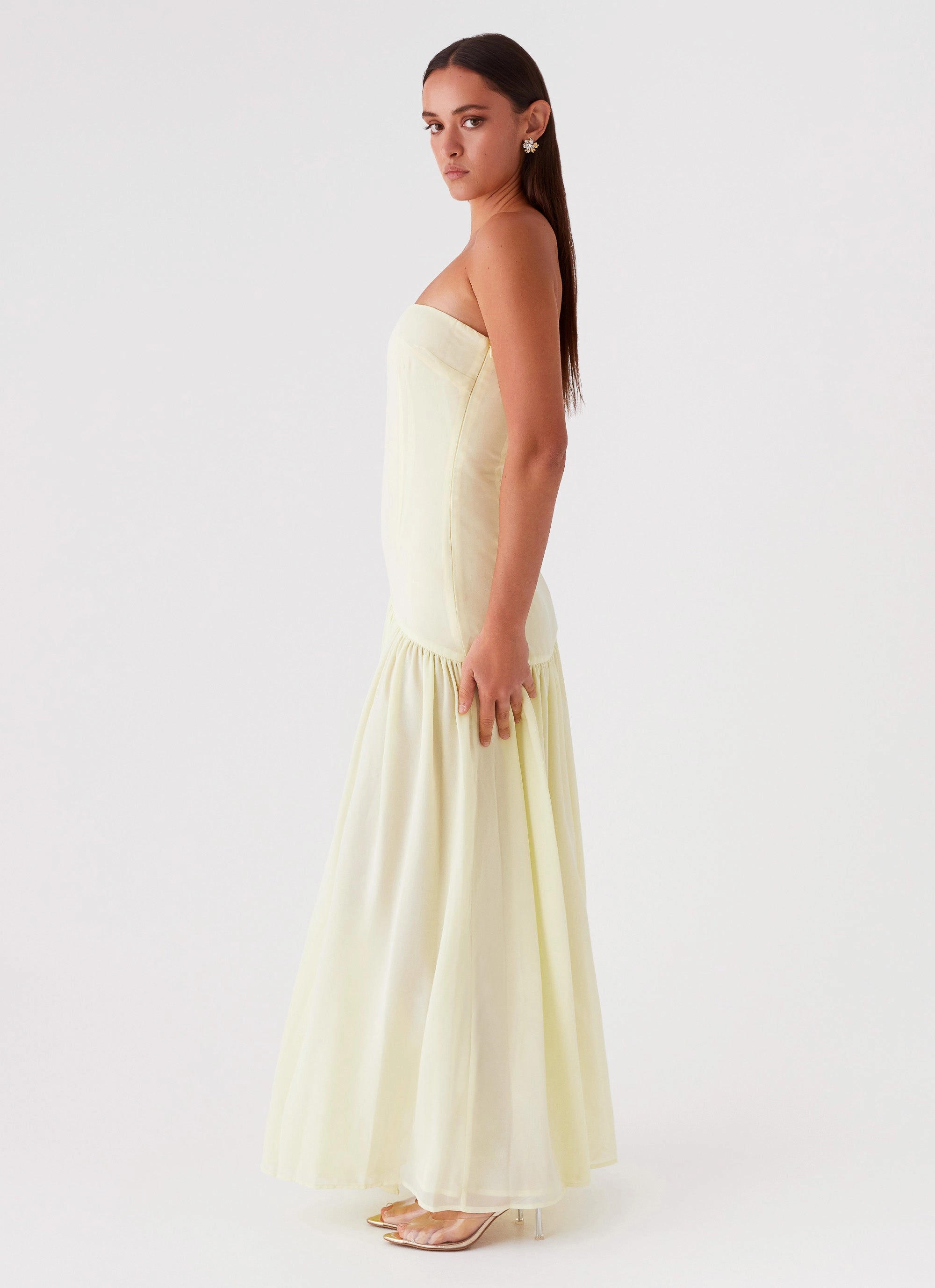 Soft and Light Eden Strapless Maxi Dress - Yellow