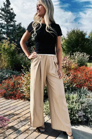 Soft Touch Edge Line Wide Leg Pants