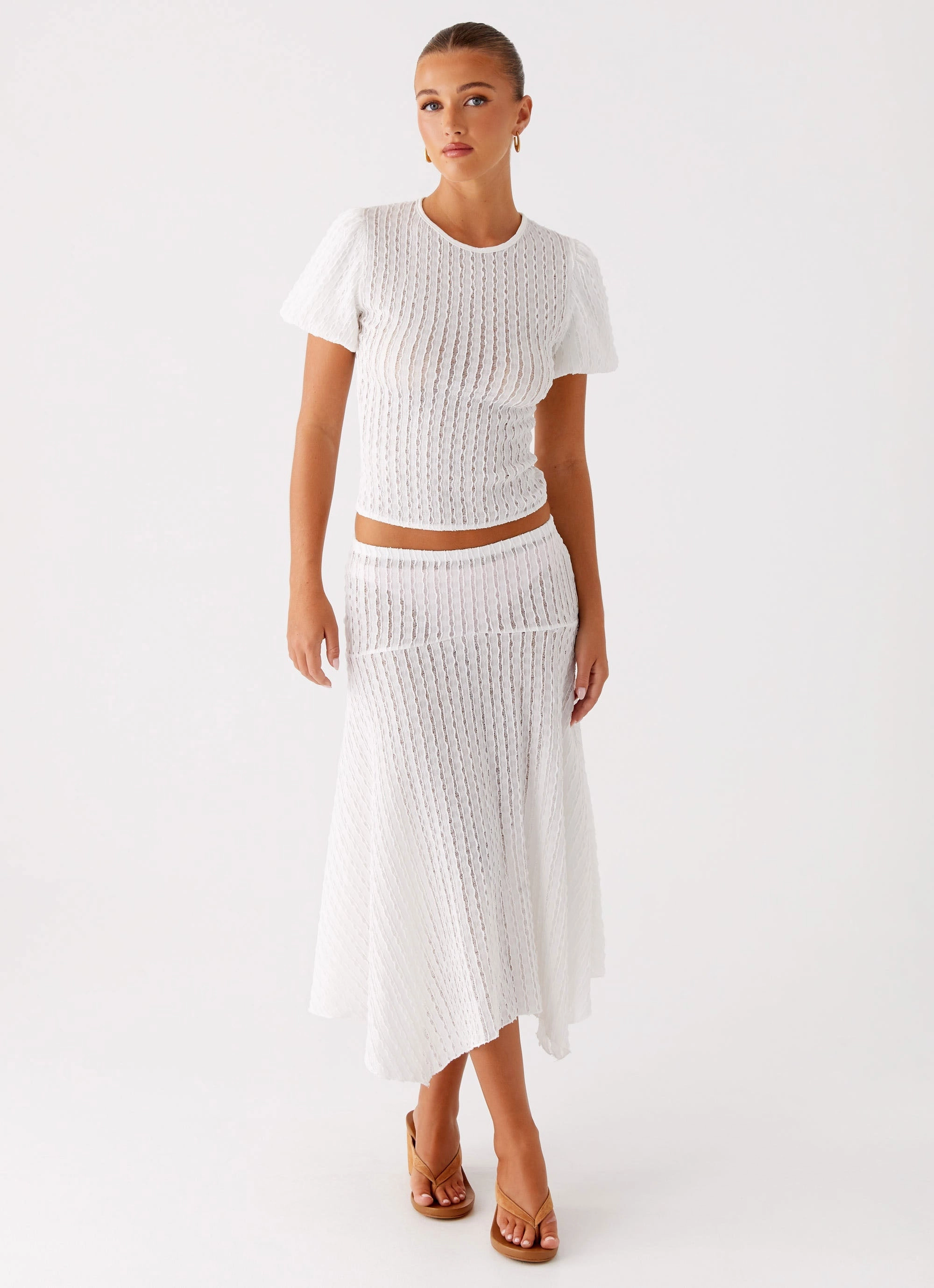 Timeless Touch Katta Midi Skirt - Ivory