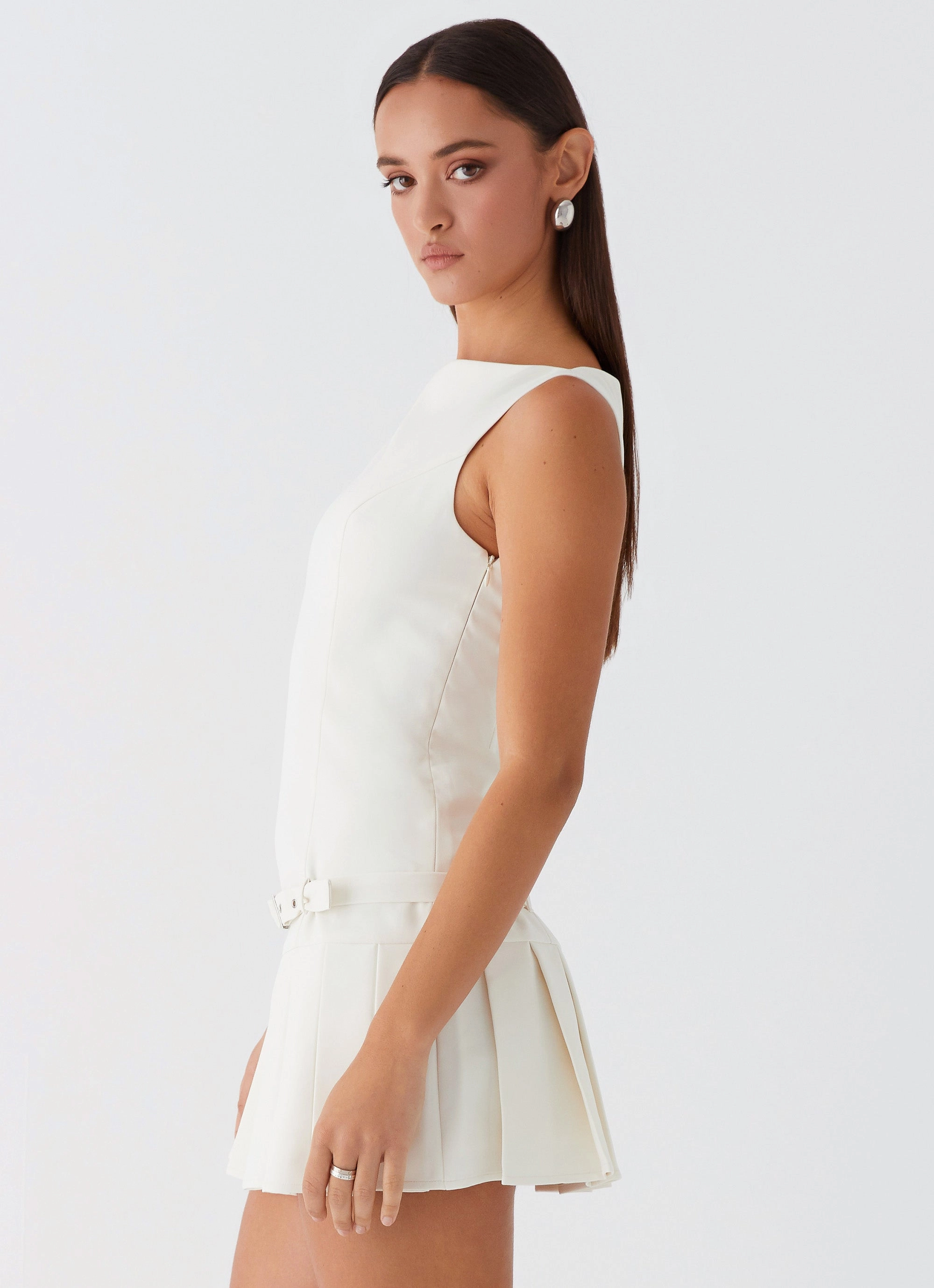 No More Excuses Belt Mini Dress - Ivory Winter Staple