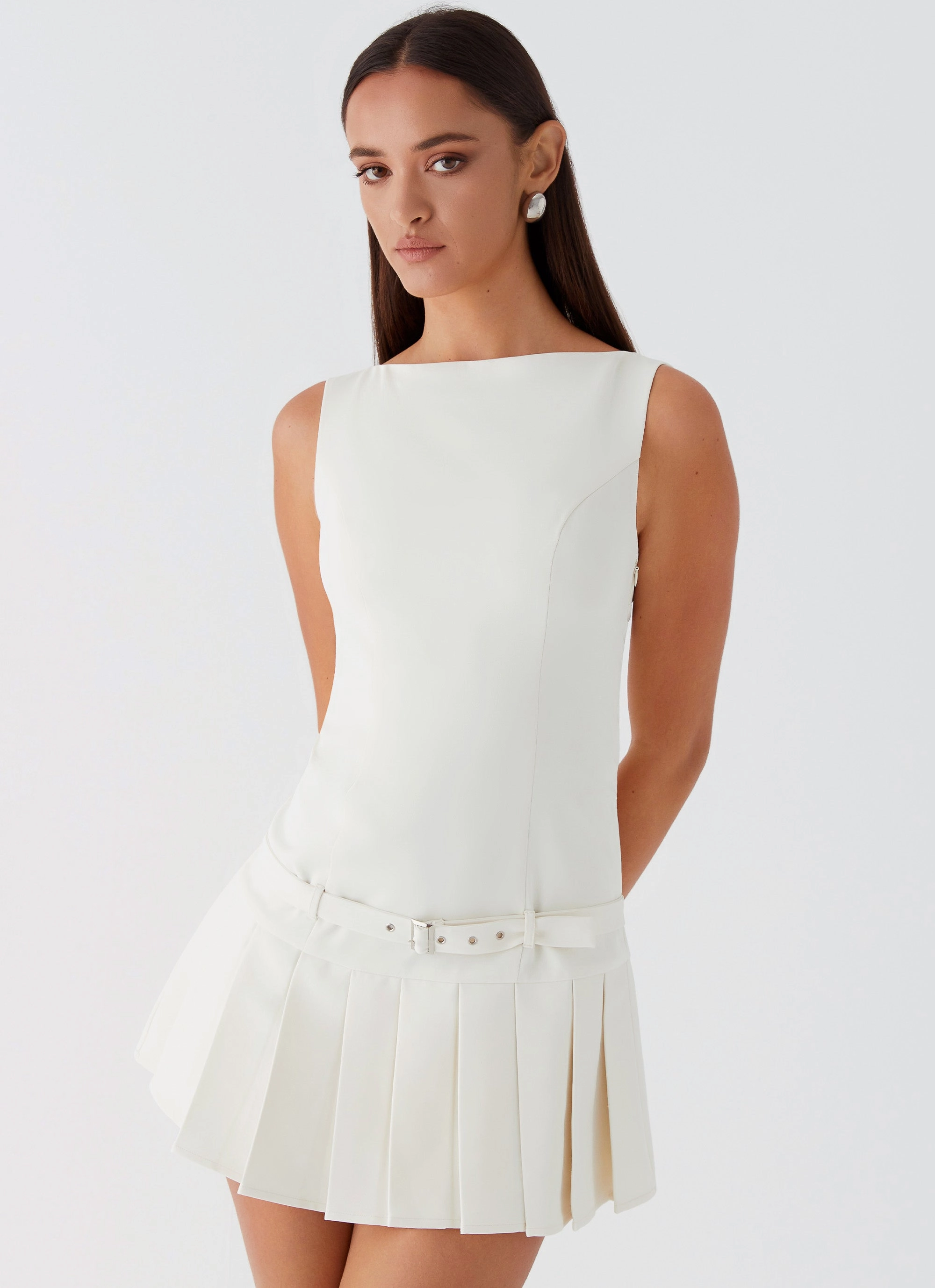 Trend Ready No More Excuses Belt Mini Dress - Ivory