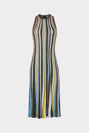 Body Confidence Multi Stripe Halter Knit Midi Dress