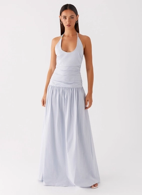 Cristina Halter Maxi Dress - Cornflower Blue Fashion Look