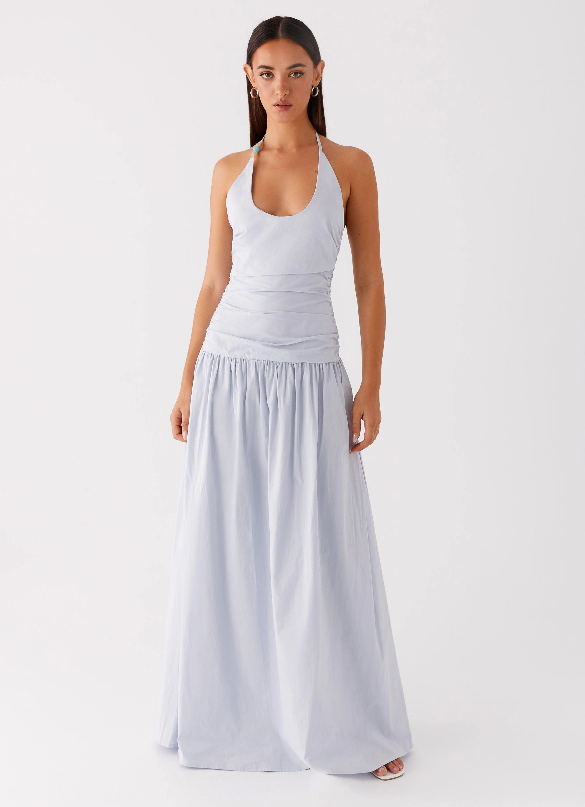 Cristina Halter Maxi Dress - Cornflower Blue Fashion Look