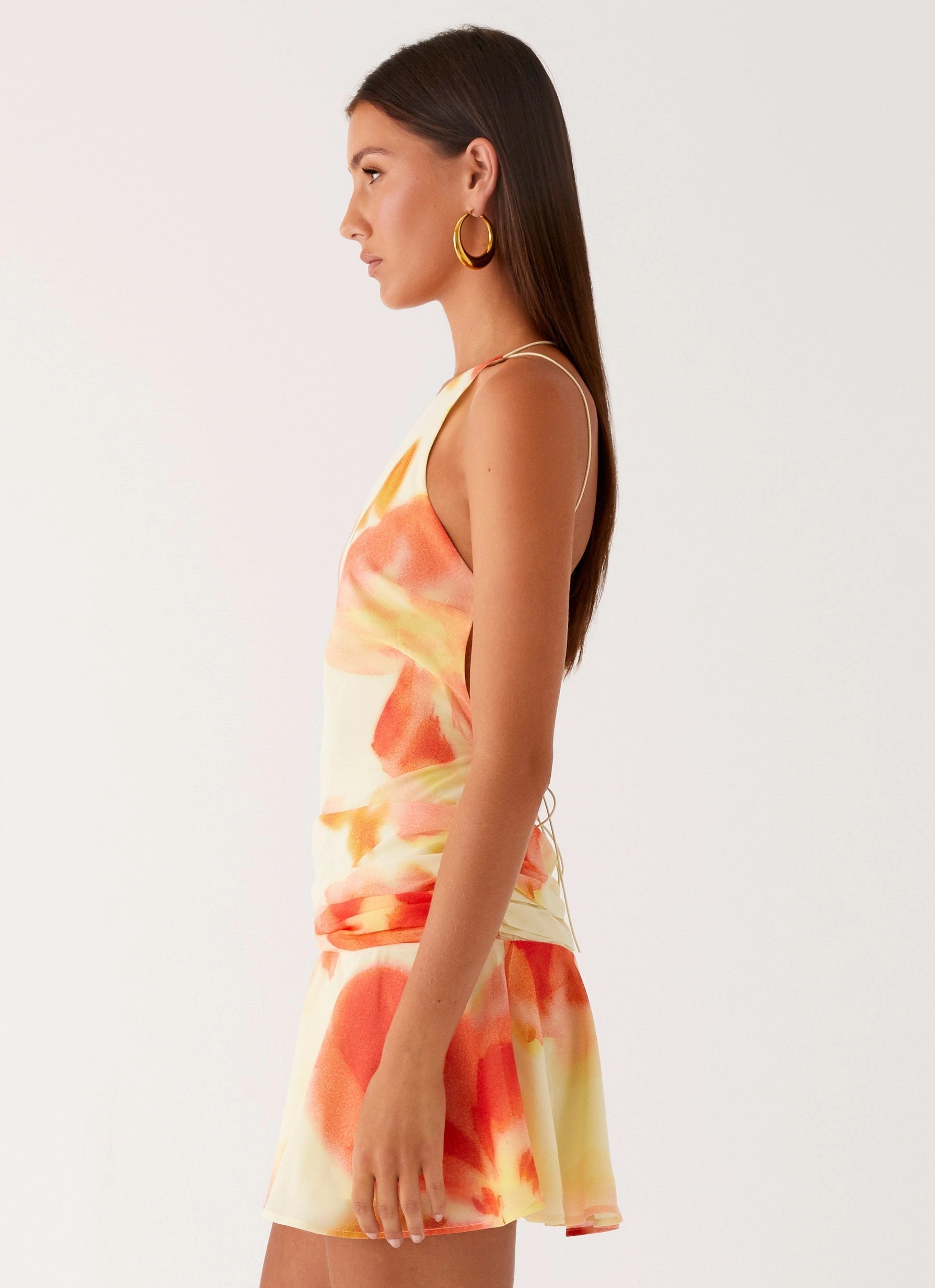 Minimalist-Trend Meah Backless Mini Dress - Mimosa Blossom
