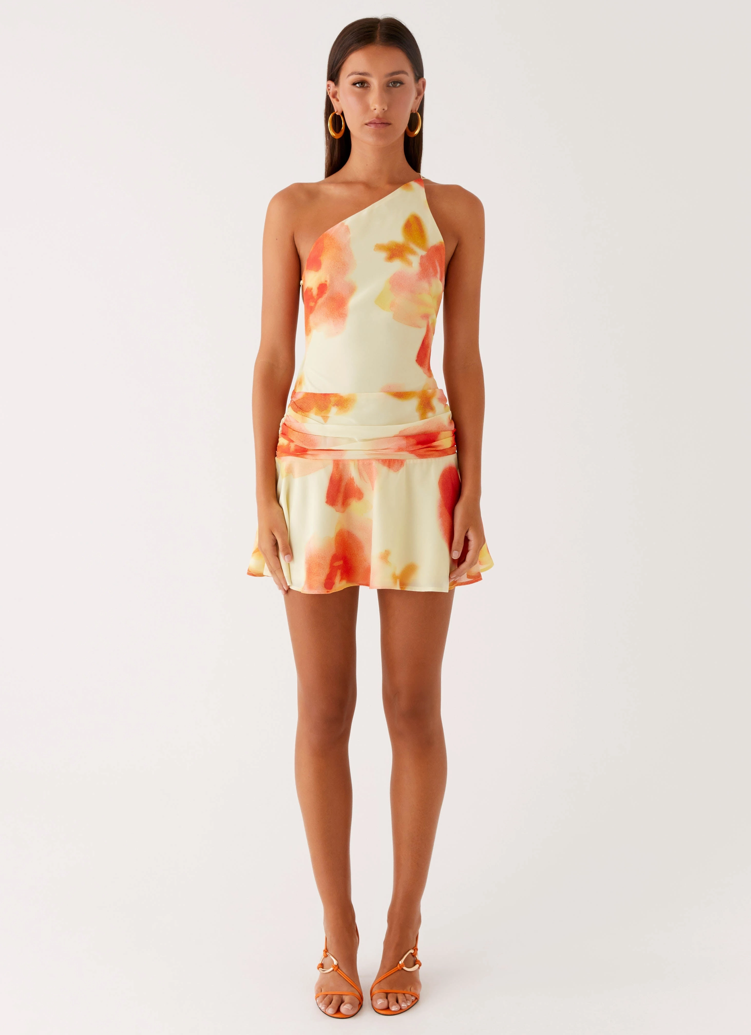 Meah Backless Mini Dress - Mimosa Blossom Effortless Look Clean Stitch