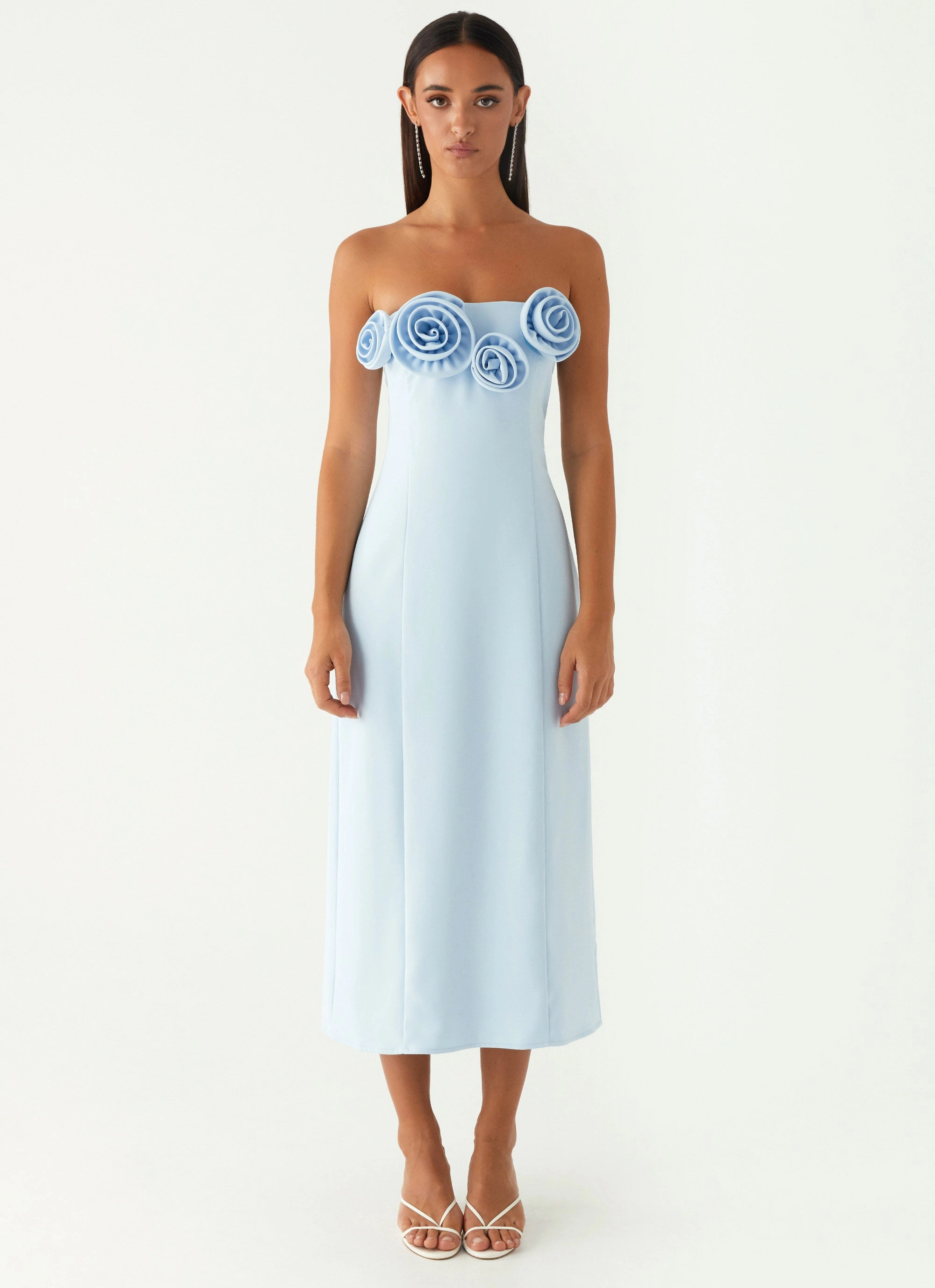 Deep Hue Patsie Strapless Midi Dress - Blue