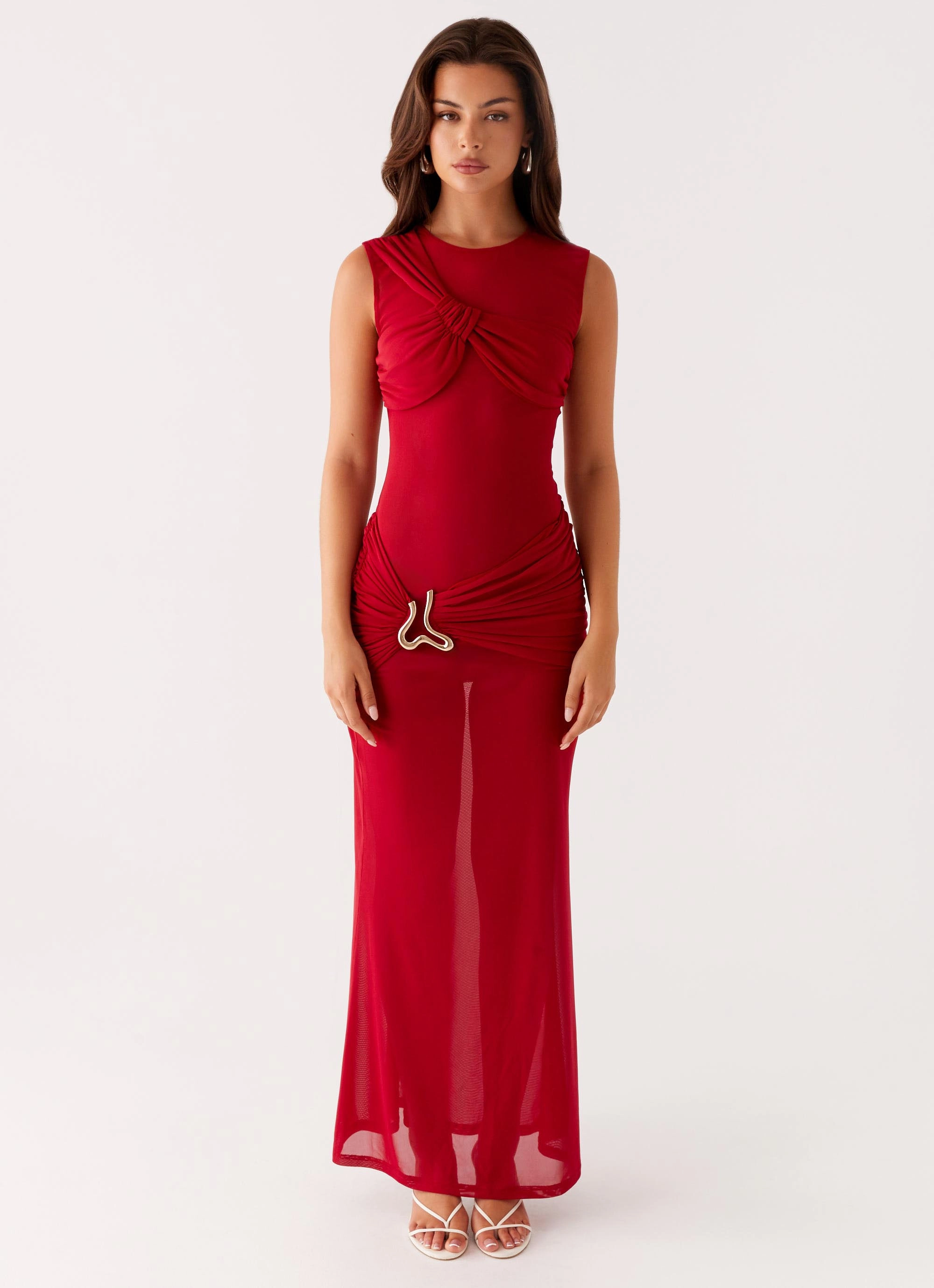 Feminine Style Worldwide Maxi Dress - Raspberry