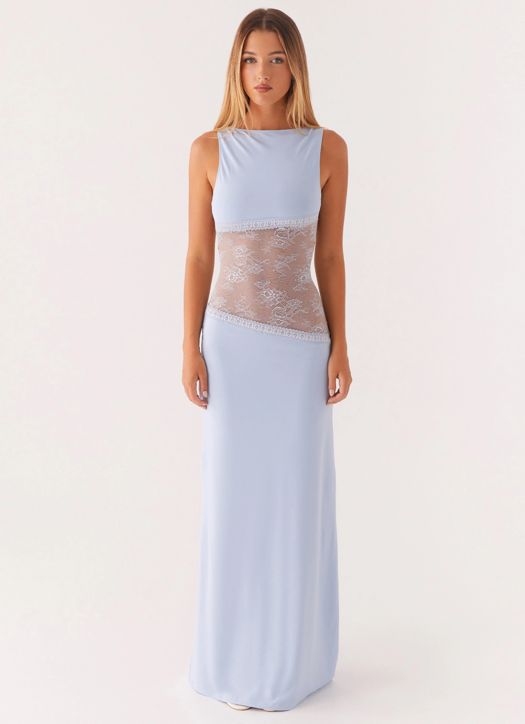 Silky-Lining Soft and Stylish Lucinda Maxi Dress - Blue
