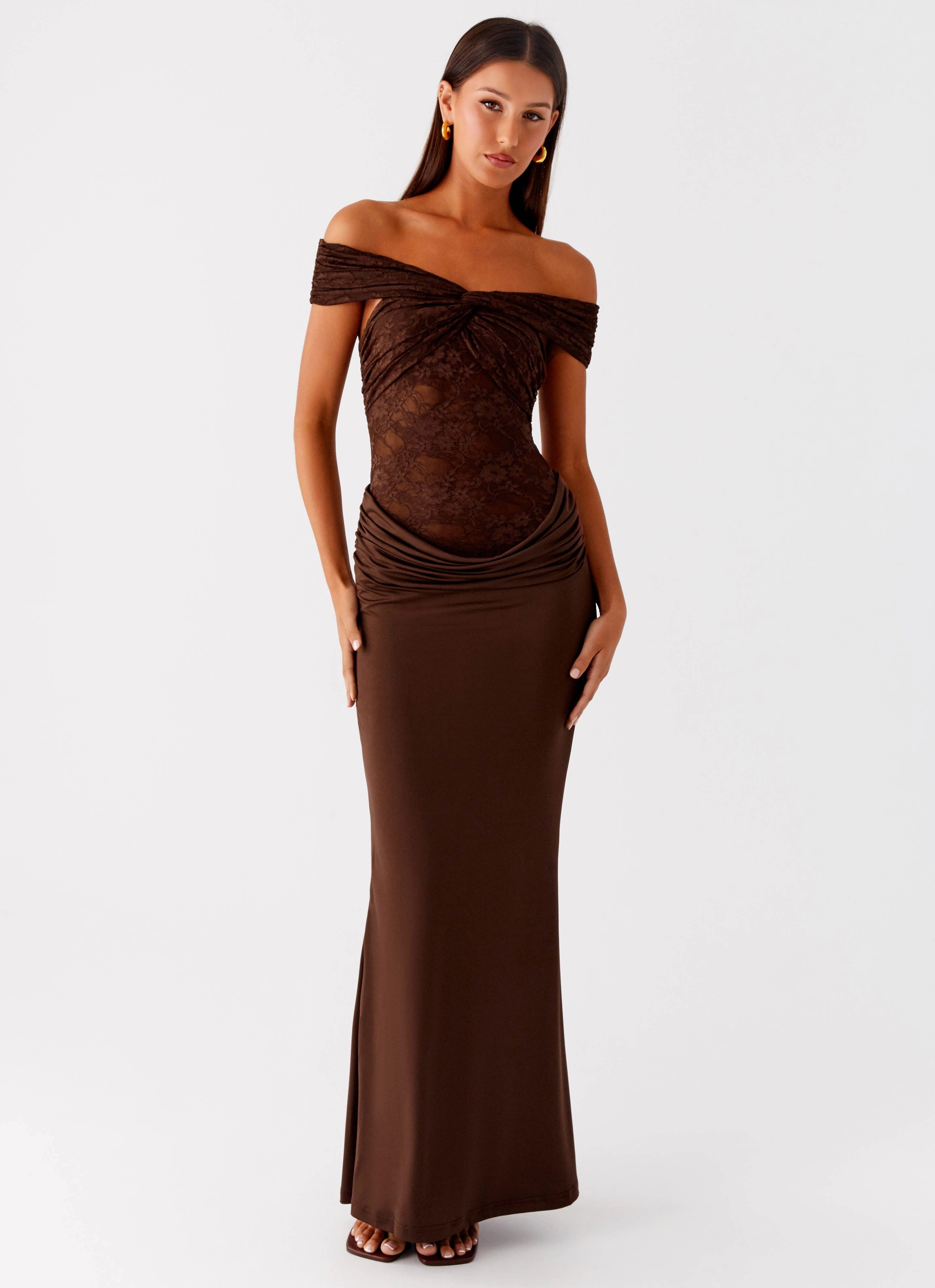 french chic Either Way Maxi Dress - Chocolate