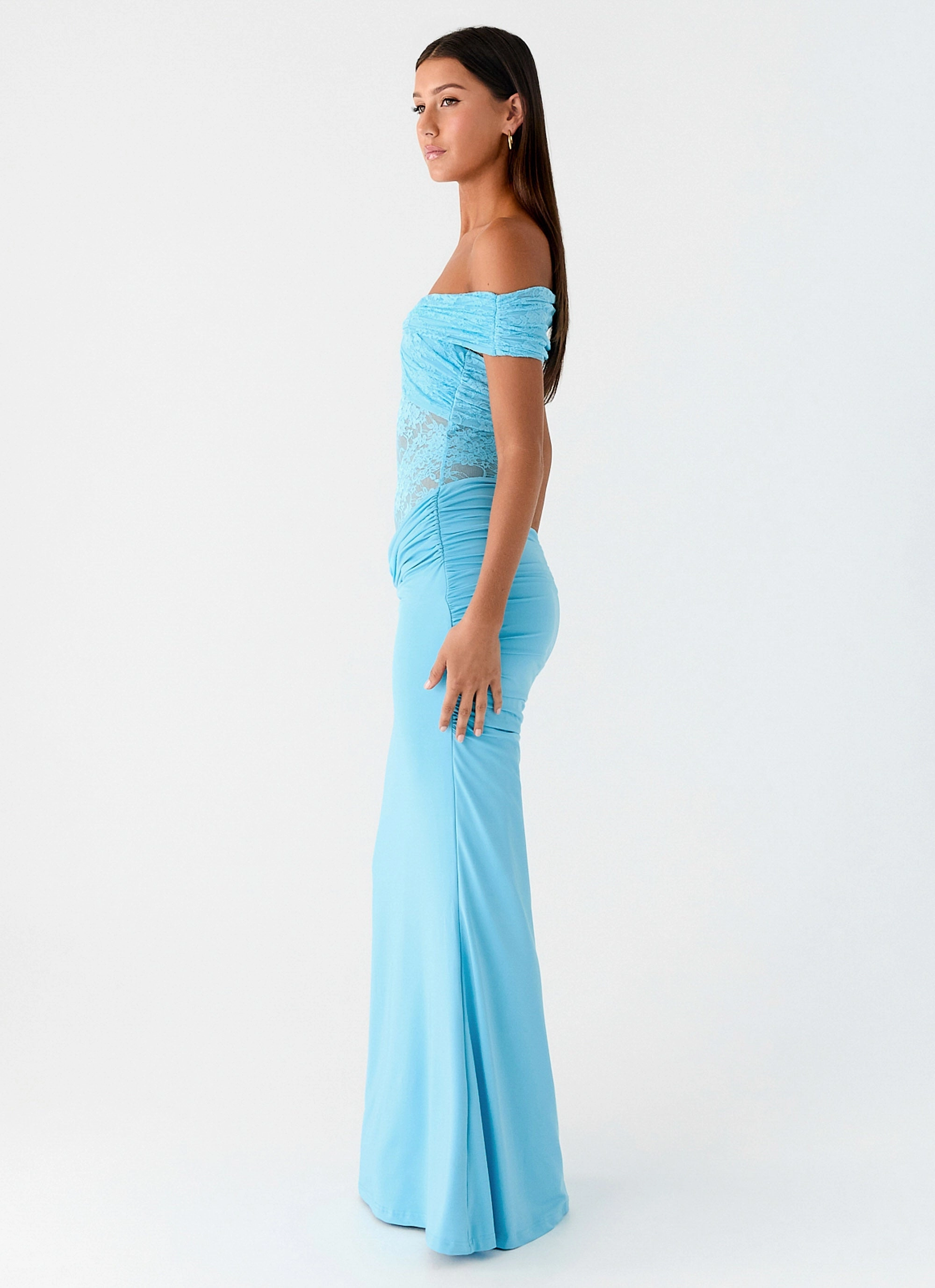 Either Way Maxi Dress - Turquoise Blue Party Perfect Side-Slit